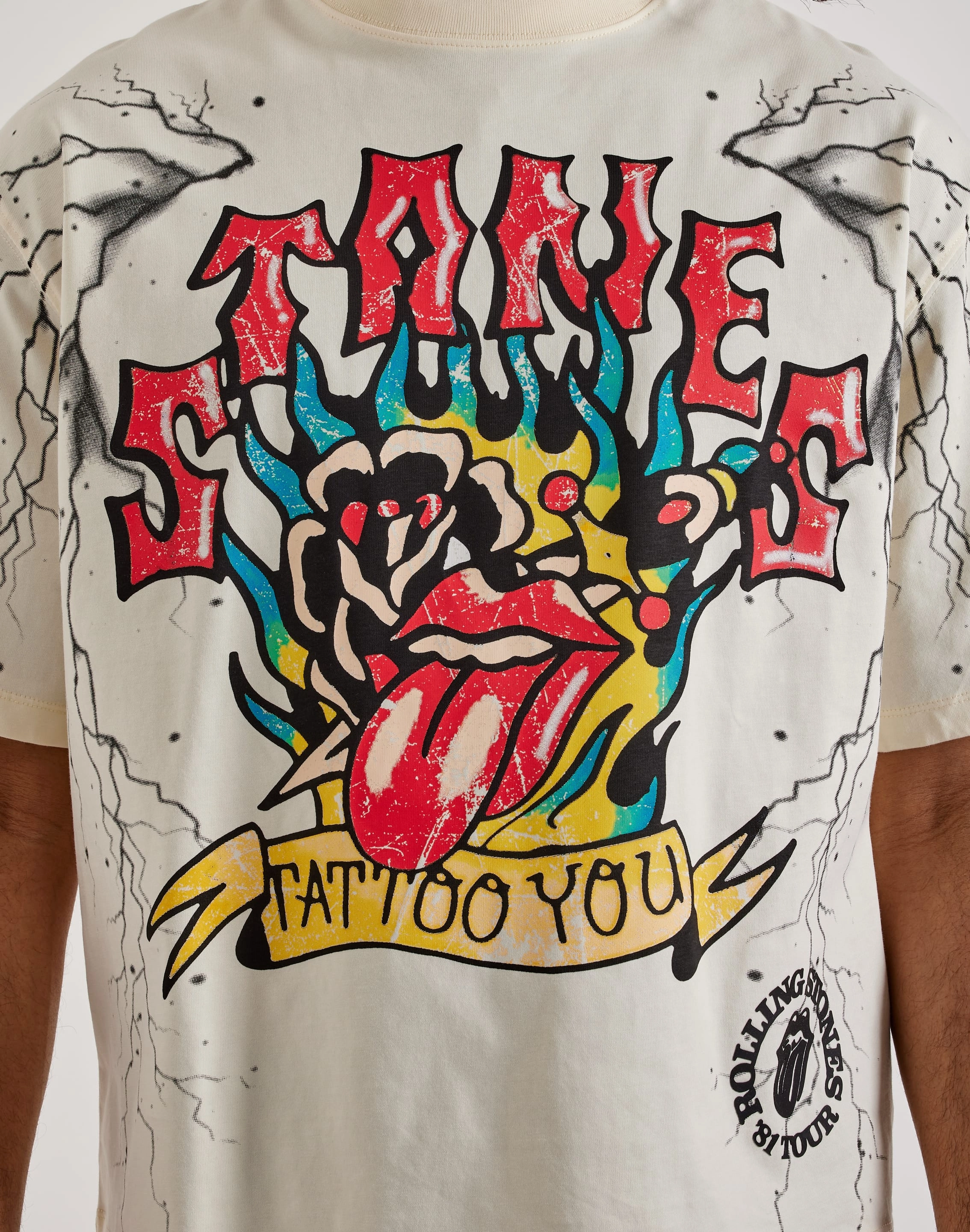 Central Mills Rolling Stones Cropped Tee Cushioned Insole Technology