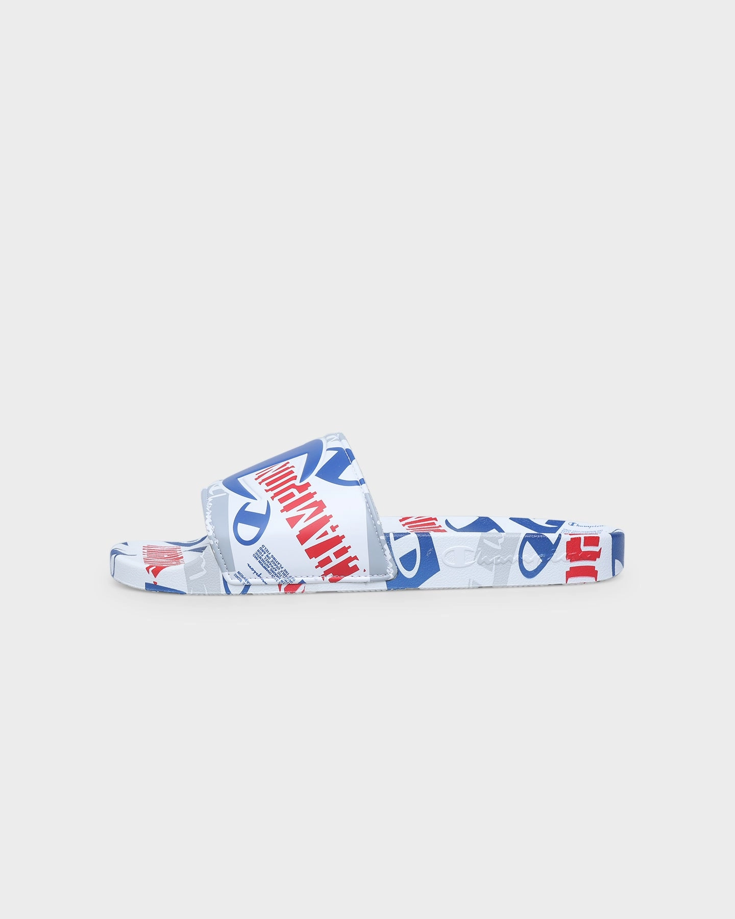 Champion IPO C Logo Slides White/Scarlet Lightweight Trail Grip