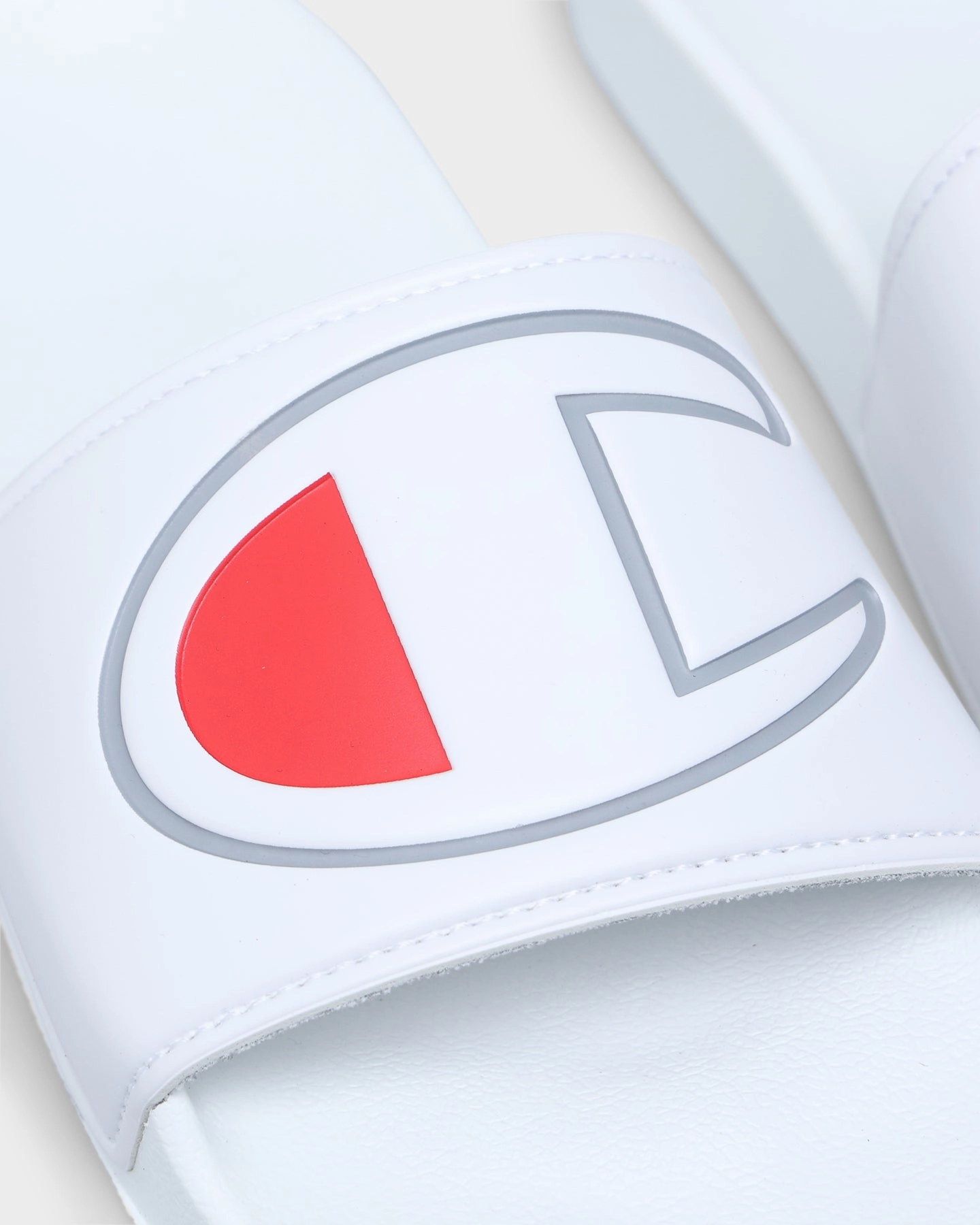 Champion Women's IPO Slide White/White Microfiber Edge Binding Orthopedic friendly