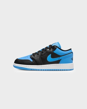 Jordan Kids' Jordan 1 Low "University Blue" (GS) Black/University Blue Reinforced Panels Padded Design