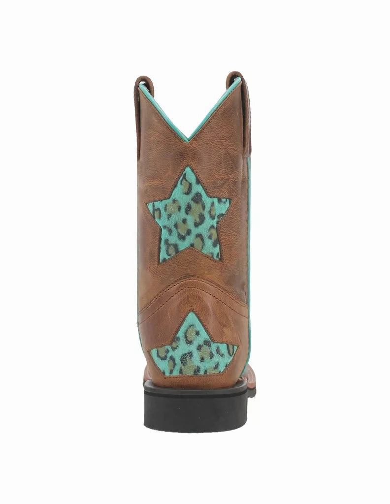 Children's Dan Post Western Boots Girls Starr Inlay Square Toe Brown DPC2828 Reinforced Form Backcountry Camper