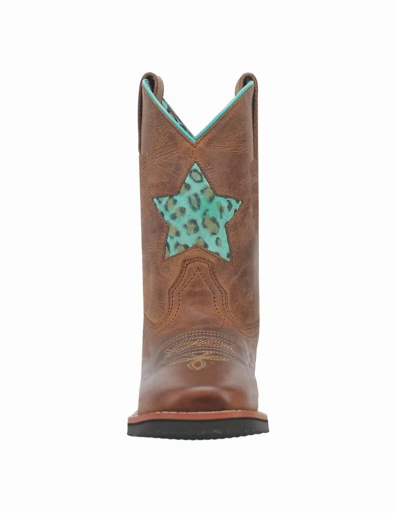 Children's Dan Post Western Boots Girls Starr Inlay Square Toe Brown DPC2828 Power Step