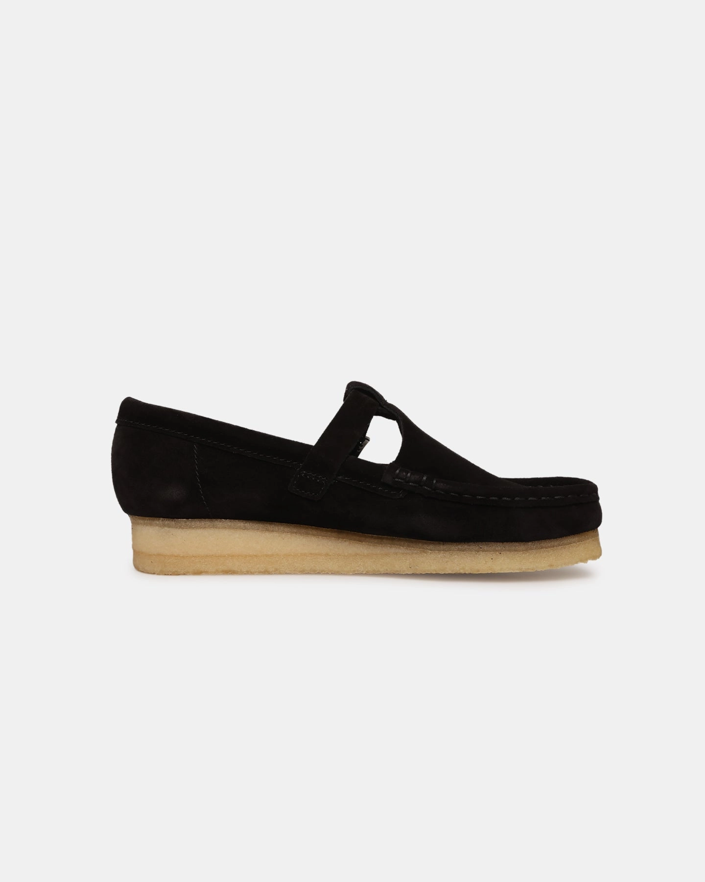 Clarks Originals Women's Wallabee T-Bar Black Suede Classy Touch