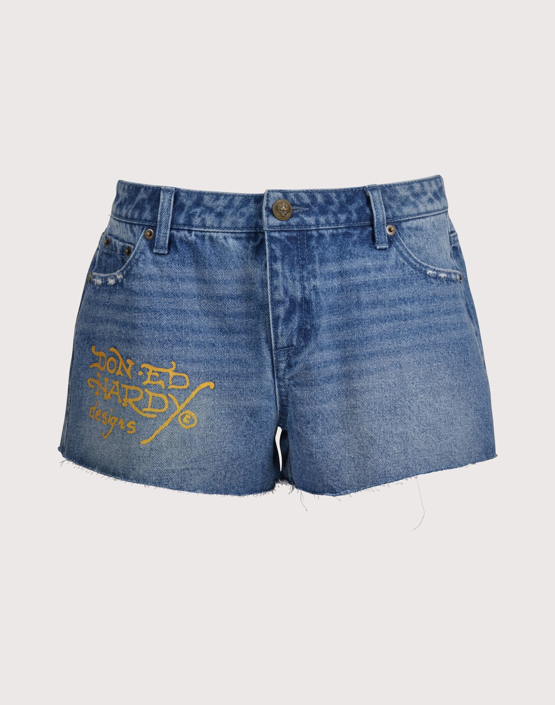 beach lovers Ed Hardy Dragon Denim Shorts