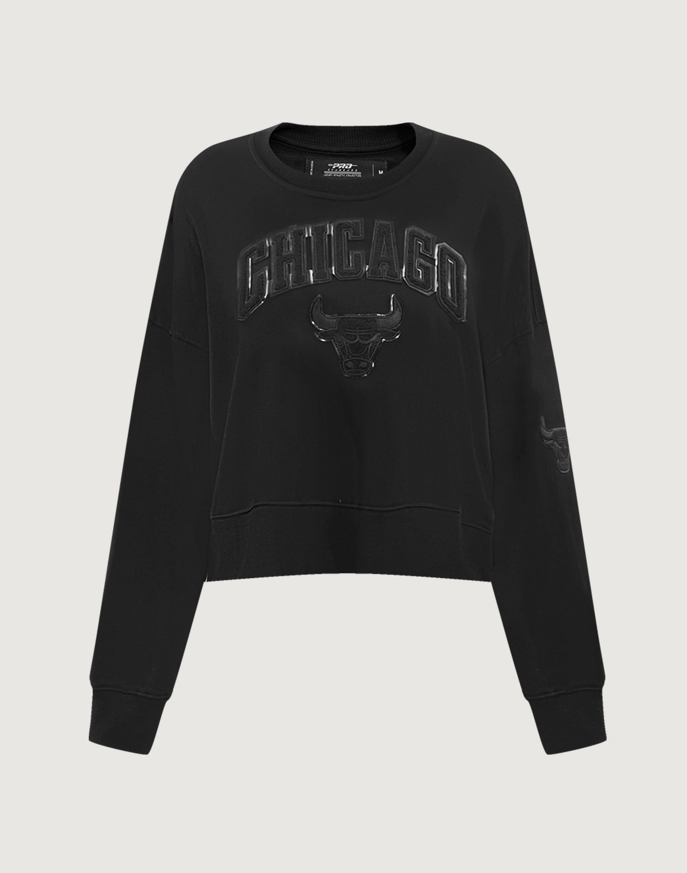 Pro Standard NBA Chicago Bulls Triple Black Crewneck All-purpose fit Soft Design