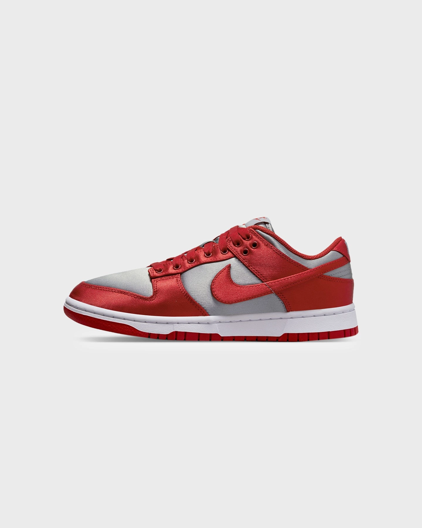 Breathable Design muted colors Nike Women's Dunk Low Essentials "UNLV Satin" Medium Grey/Varsity Red