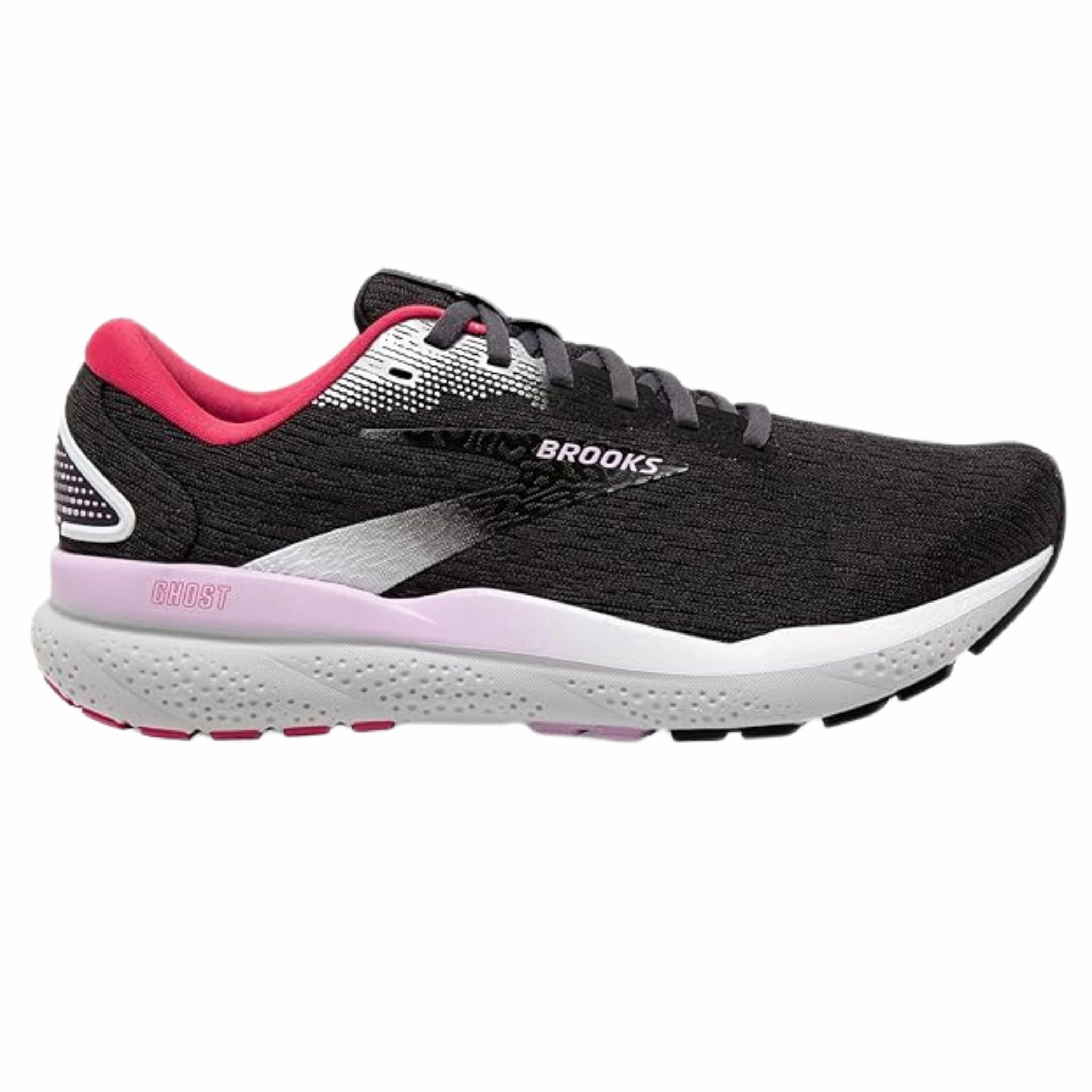 Resilient Design Brooks Women's 120407 051 Ghost 16 Black Ebony Raspberry Cushion Support Running Shoes