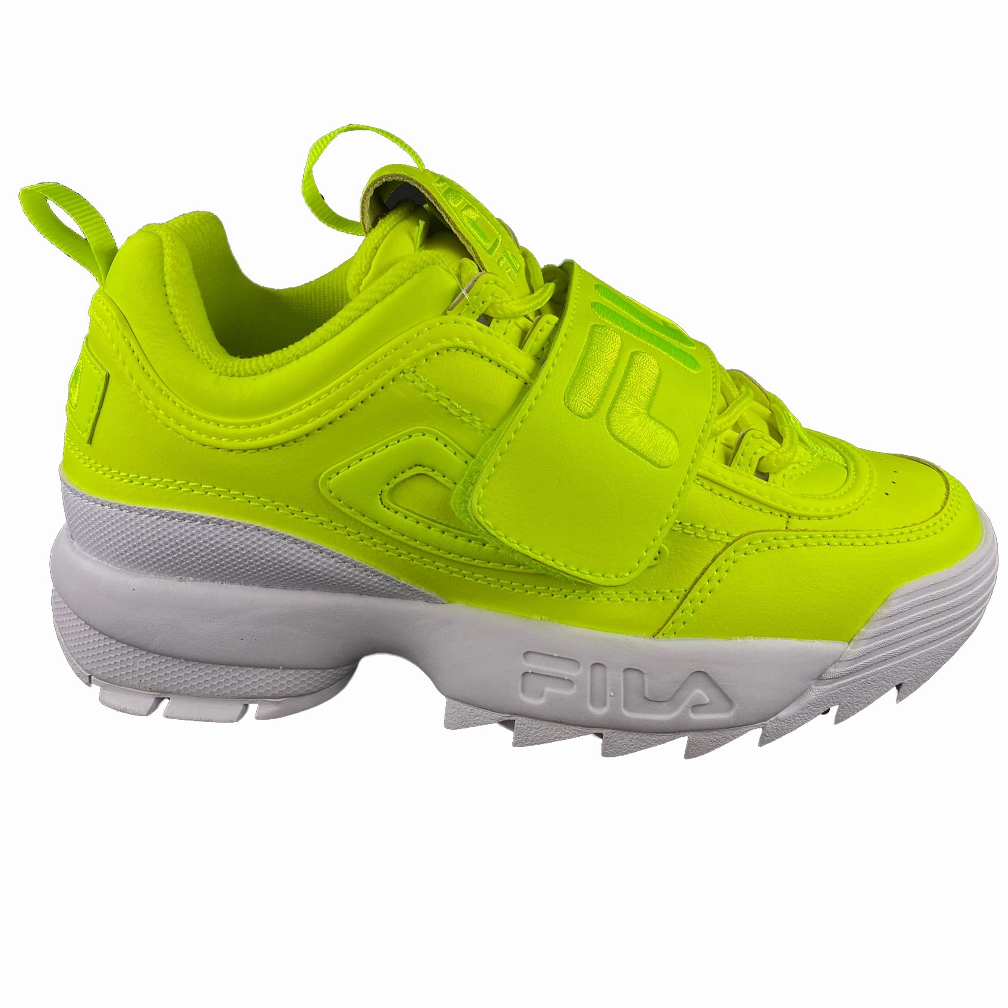 Orthotic Support Sneaker Quality Fila Women's Disruptor II Applique Safety Yellow Casual Shoes