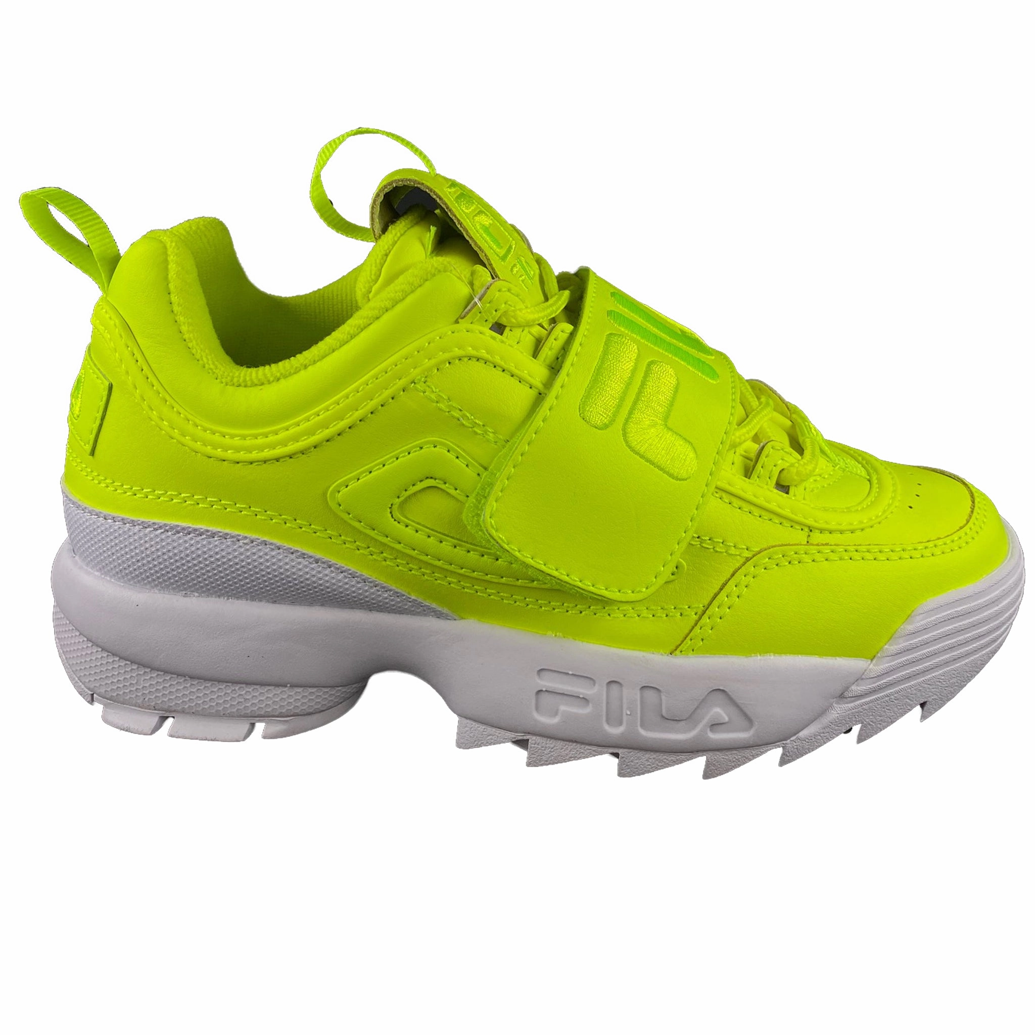 Reinforced toe Fila Women's Disruptor II Applique Safety Yellow Casual Shoes
