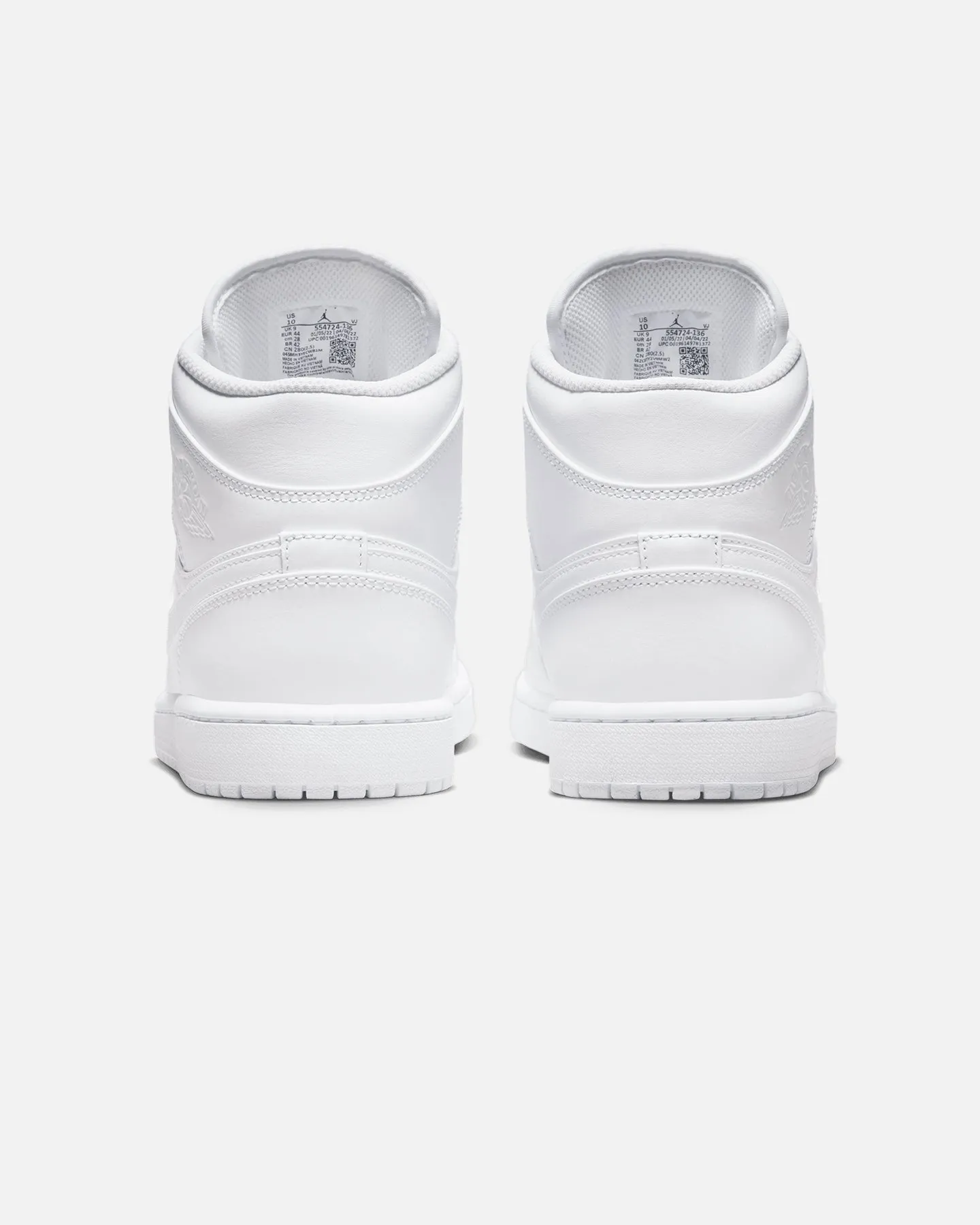 Jordan Air Jordan 1 Mid White/White Grip Sole