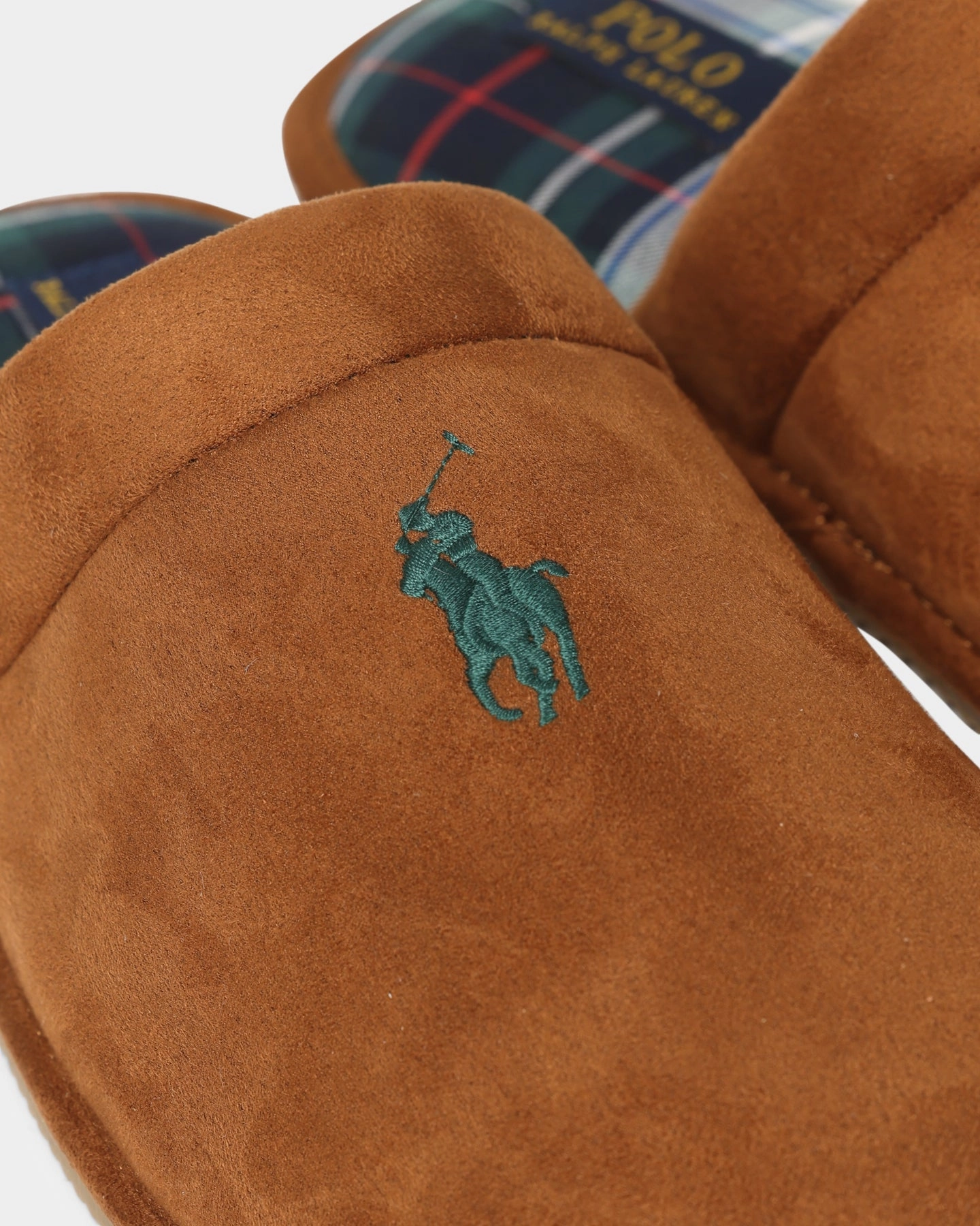 Memory Foam Layer Torsional Stability Bar Polo Ralph Lauren Klarence Slippers Wheat/Plaid