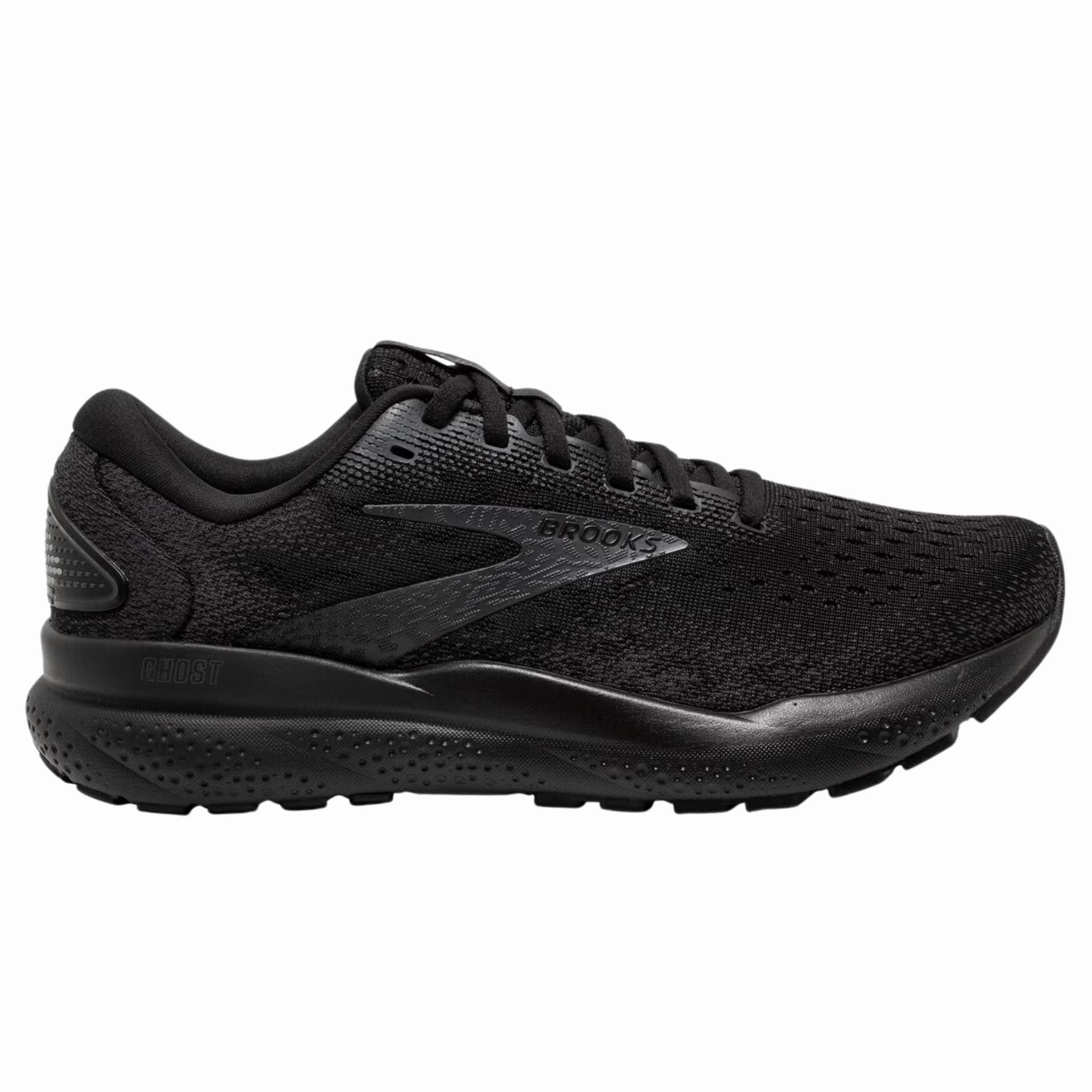 Brooks Women's 120407 020 Ghost 16 Black Black Ebony Cushion Support Running Shoes Relaxed Feel