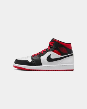 Jordan Air Jordan 1 Mid "Gym Red Black Toe" White/Gym Red Chunky Heel All-weather breathability