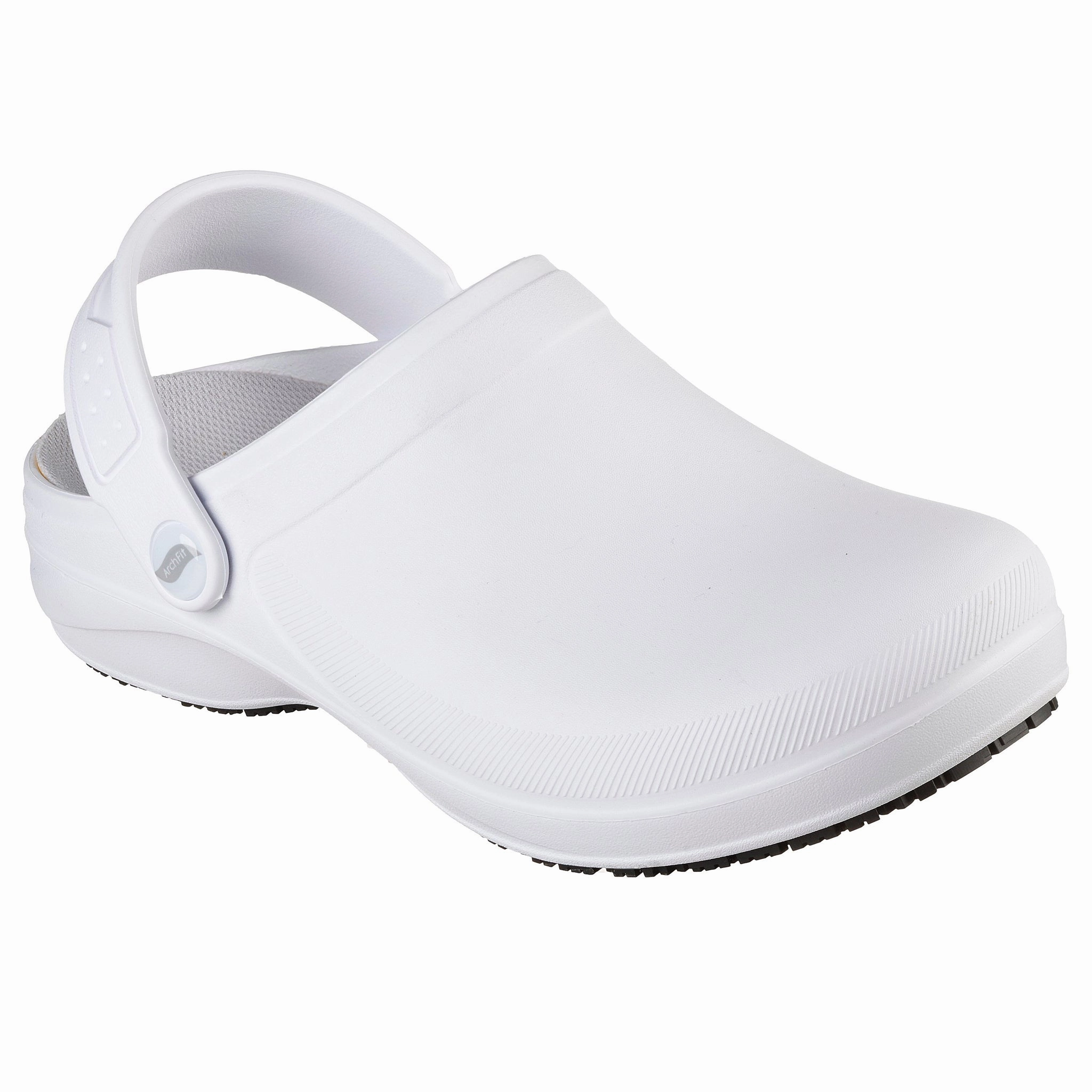 Daily Utility Vertical Flex Skechers Women's 108067 Work Arch Fit Riverbound Pasay White Work Shoes Clogs