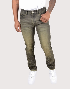 Grindhouse Tinted Slim Scratched Denim Jeans Pressure Distribution Nodes