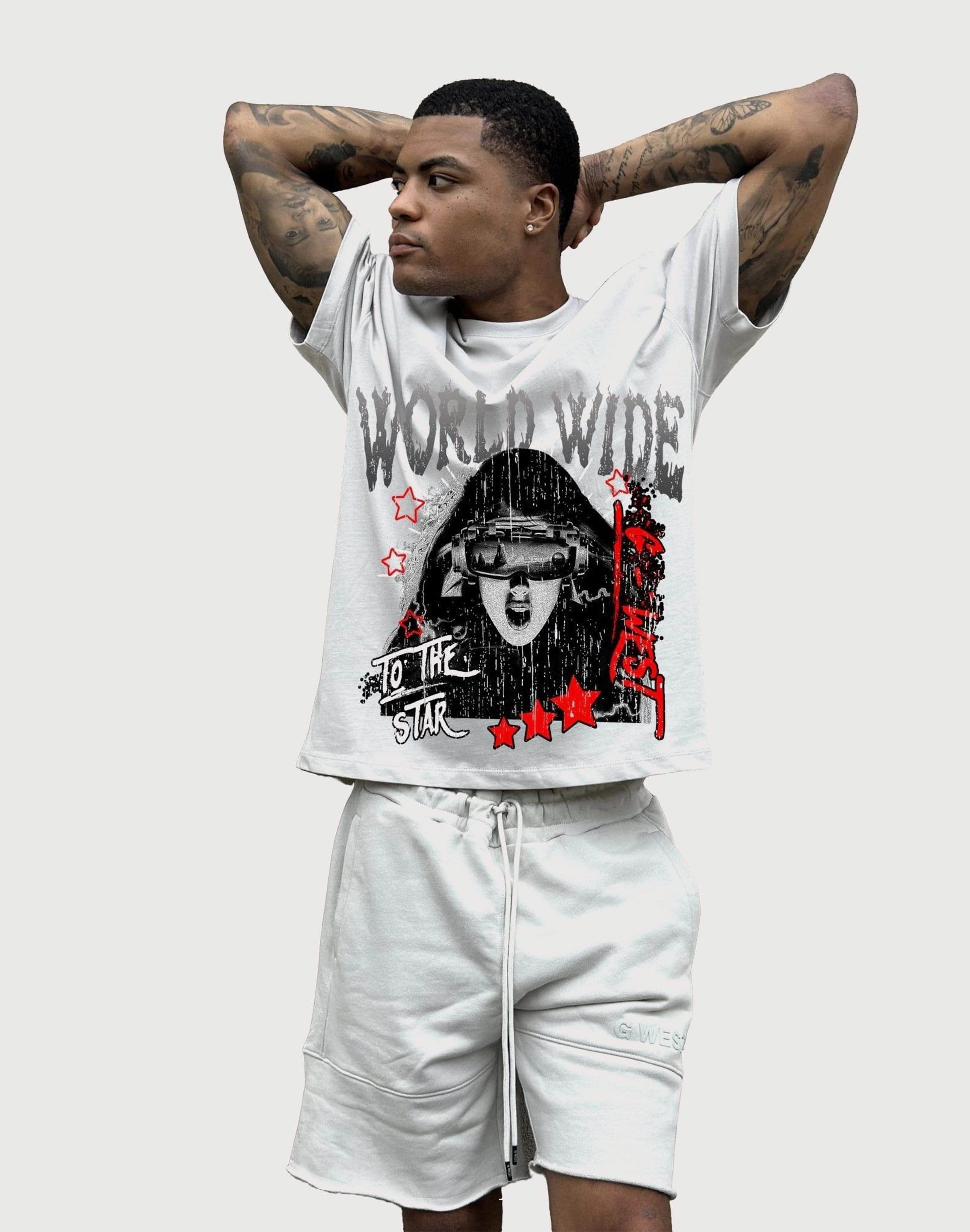 GWEST Old World Wide Star White Tee Gusseted Tongue chief