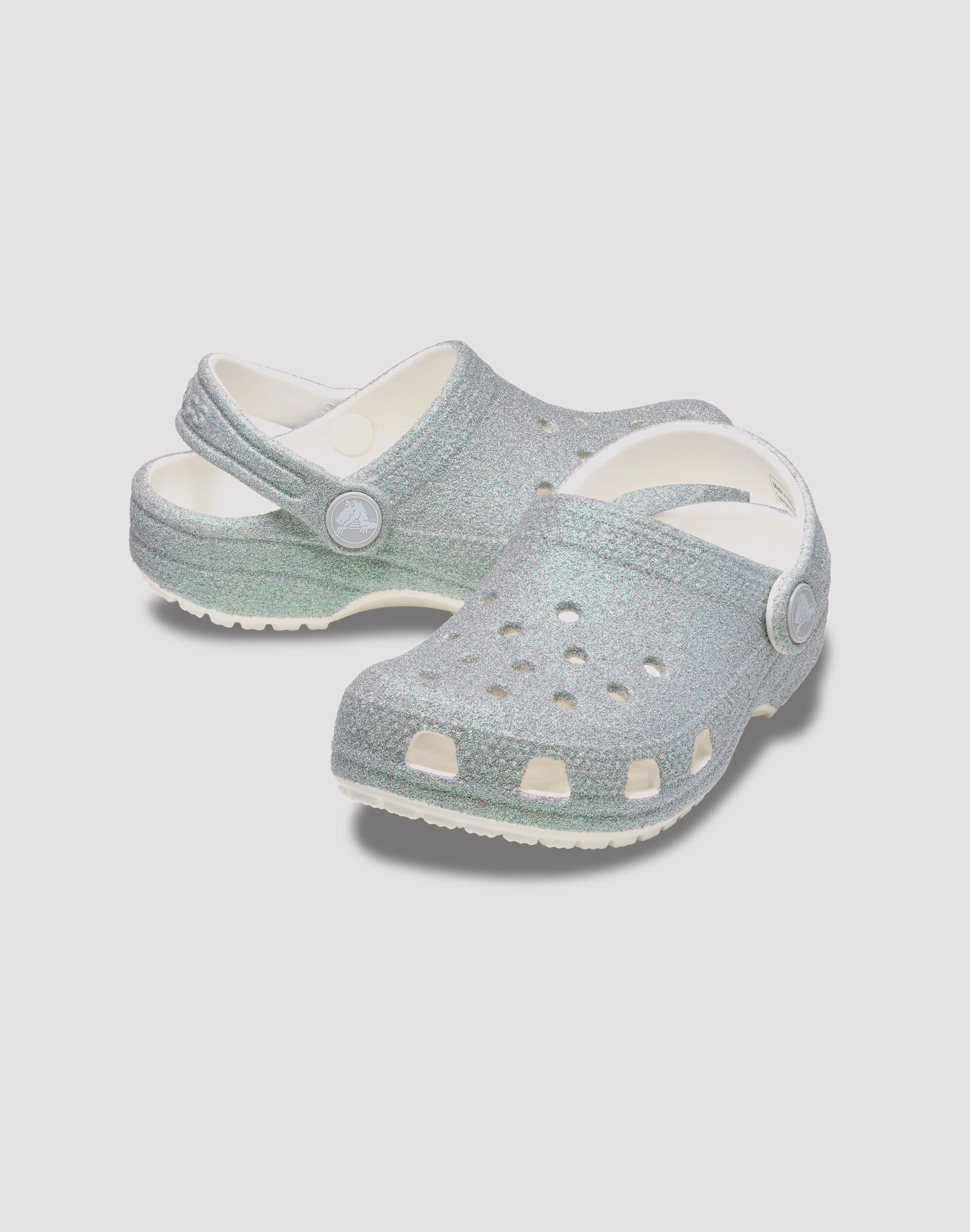 Comfortable Wear Low Profile Design Crocs Classic Iridescent Grade School Girls' "Glitter" Clog