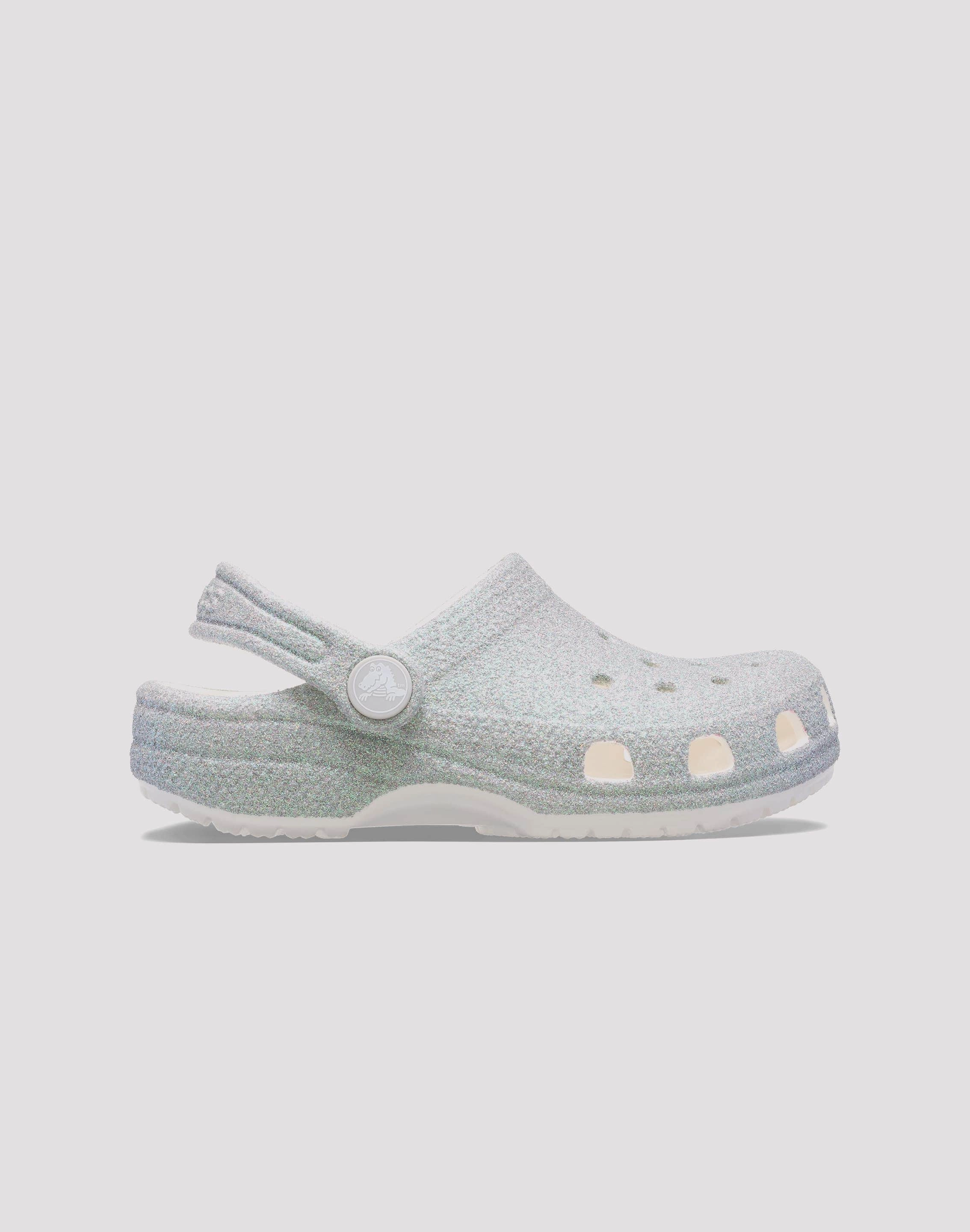 Microperforated Panels Energy Return Core Crocs Classic Iridescent Grade School Girls' "Glitter" Clog