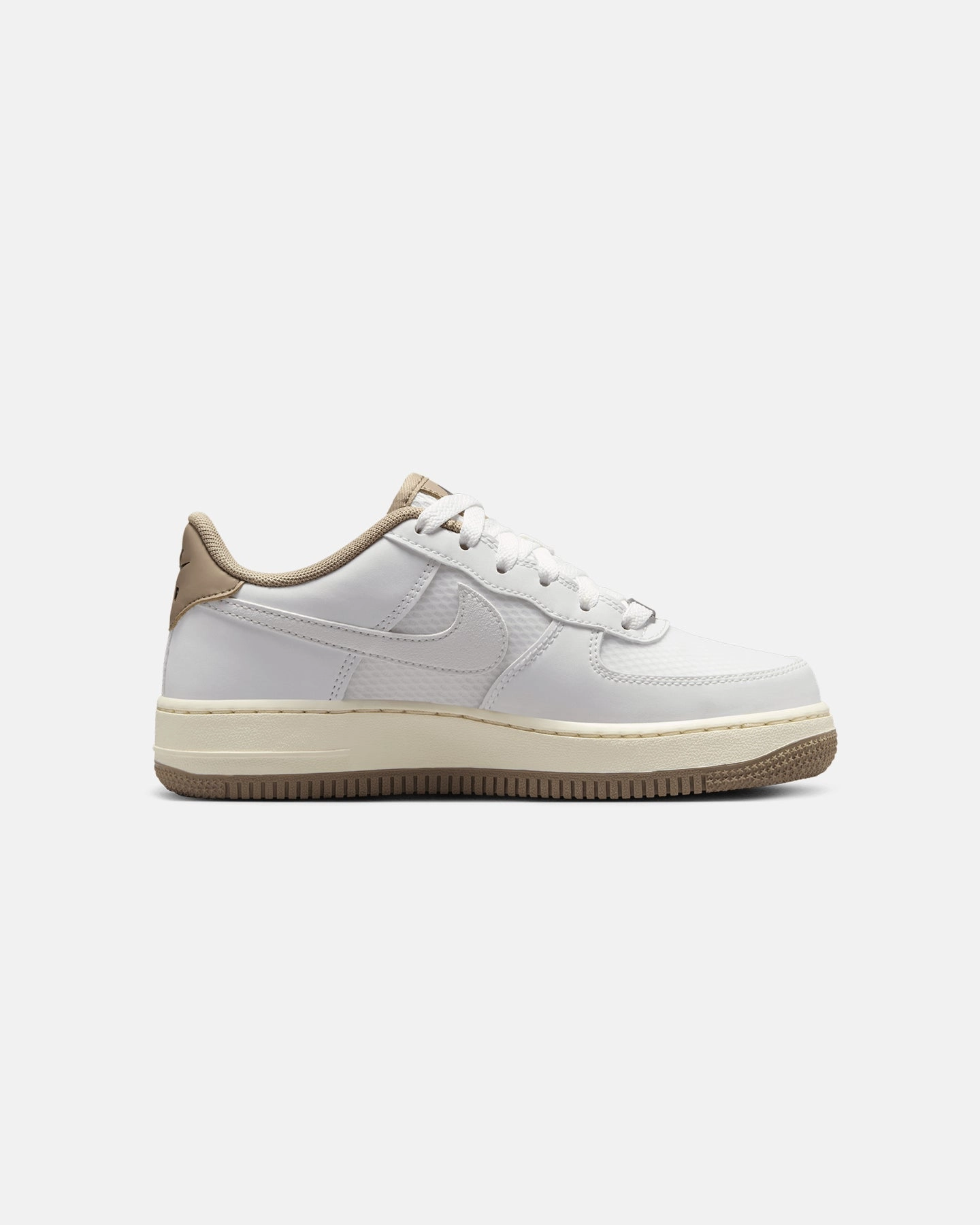 Nike Kids' Air Force 1 LV8 (GS) Summit White/Summit White-Khaki Casual Travel