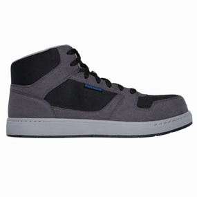 Skechers Men's 200242 Watab- Shred Shield Gray Black Safety Toe Metal Free Work Shoes Resilient Touch