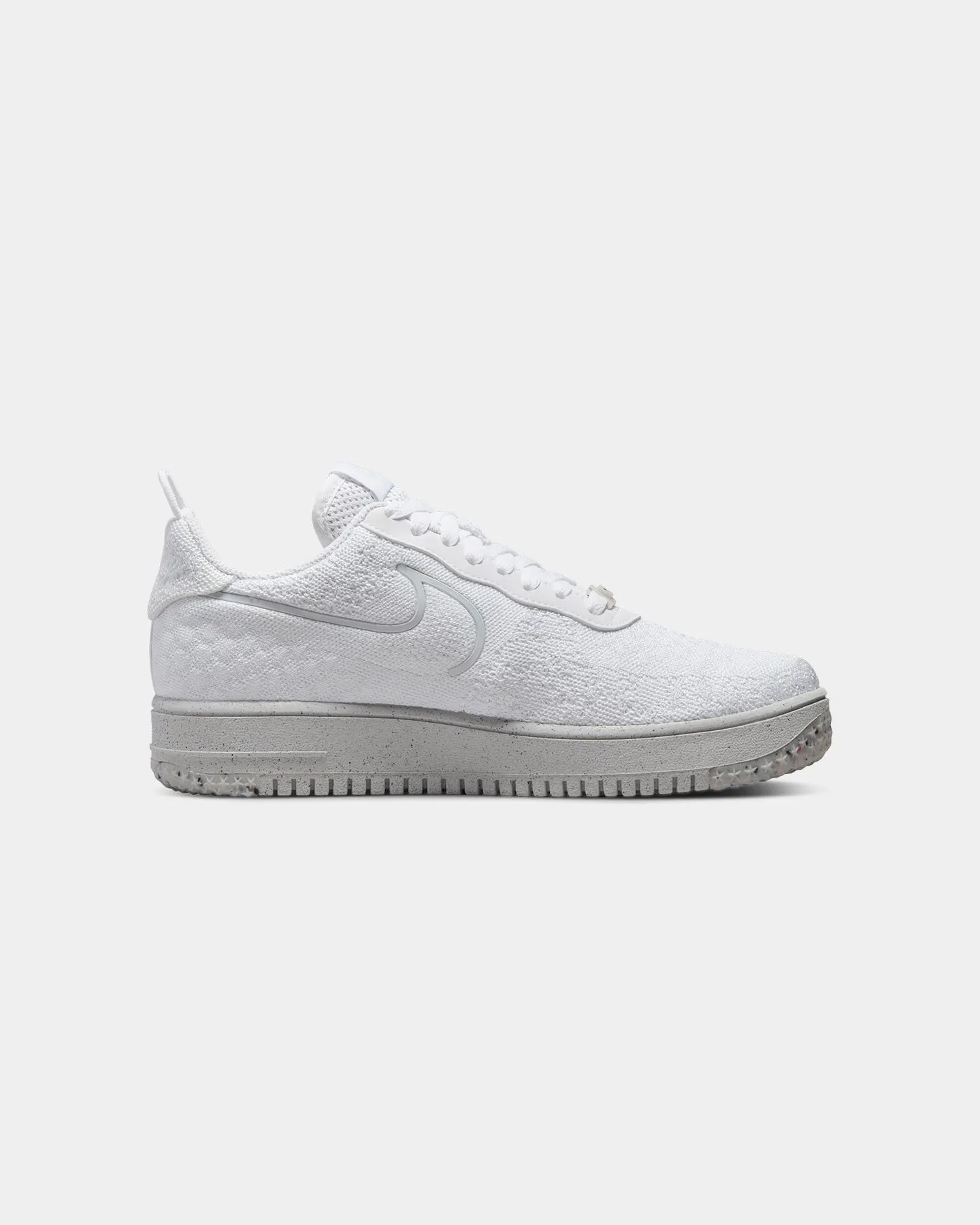 Nike Air Force 1 Crater Flyknit NN White/Summit White/Platinum Tint Dynamic Traction Pattern Distinctive chic