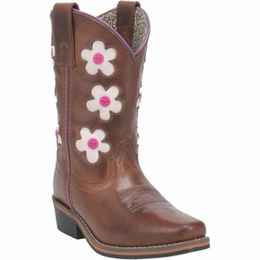 Comfort Lining Winter Walker Ground Force Dan Post Boots Kids Girls Giselle Floral Tooled Inlay Square Toe YOUTH DPC3903
