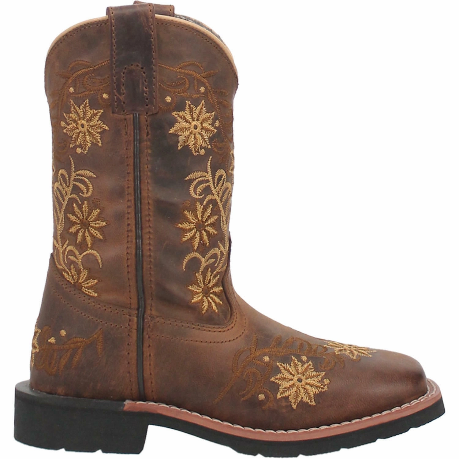 Nature Ready Dan Post Youth Gardenia Embroidered Honey Brown Leather Boots DPC3942