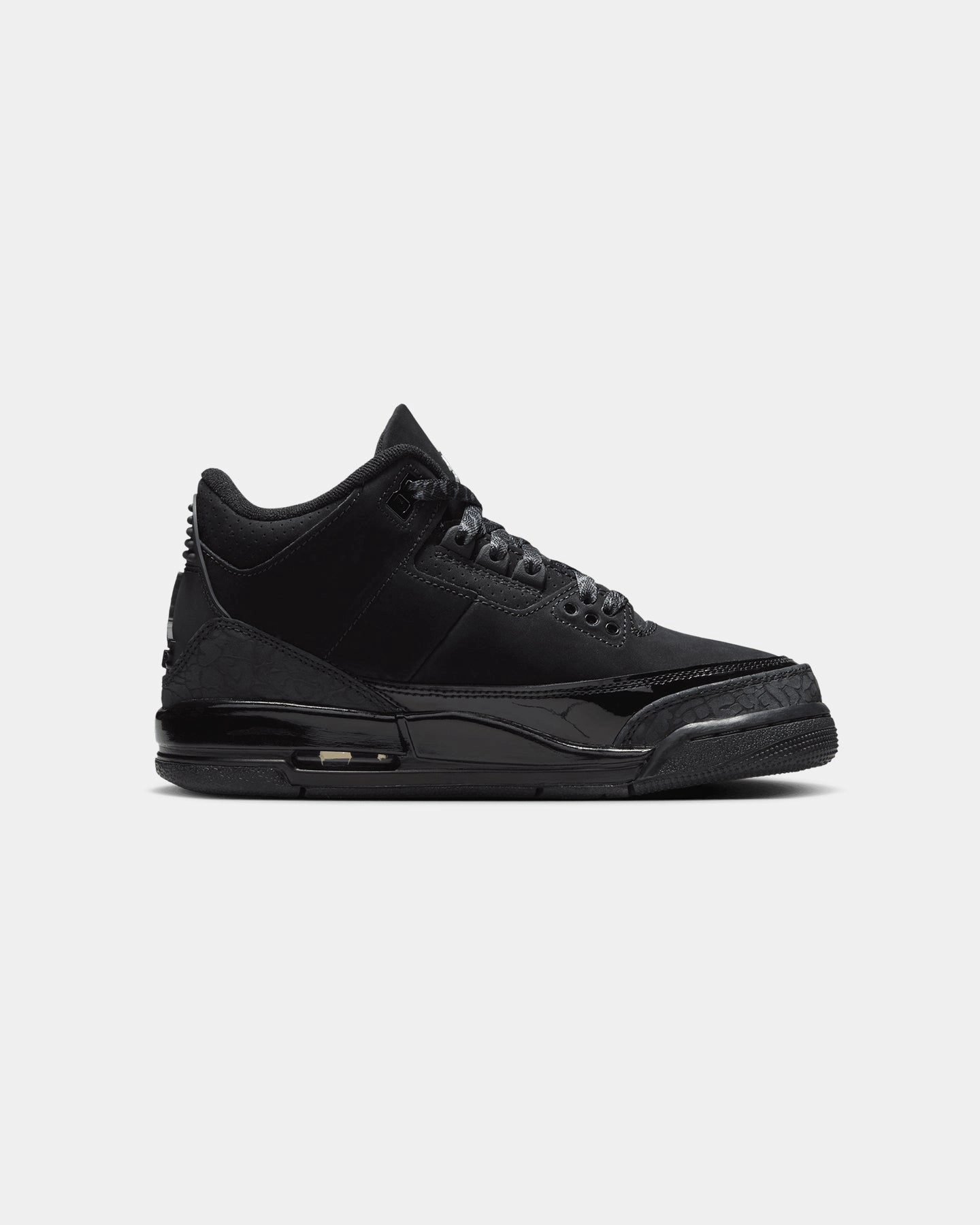 Jordan Kids' Air Jordan 3 Retro (GS) "Black Cat" Black/Charcoal Supportive frame
