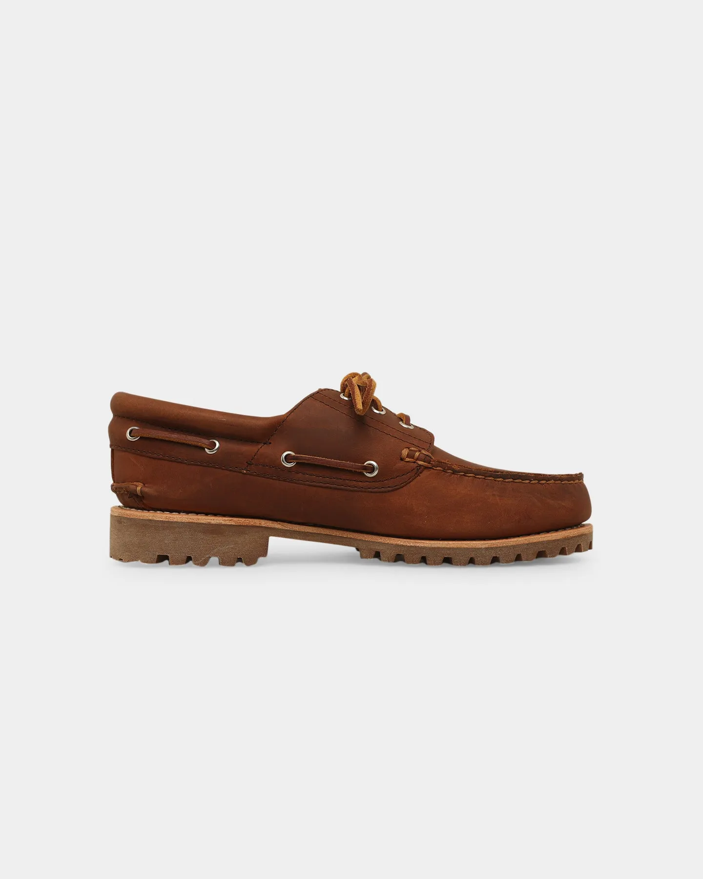Enhanced Traction Pattern Timberland Authentics 3 Eye Classic Shoes Rust Full Grain