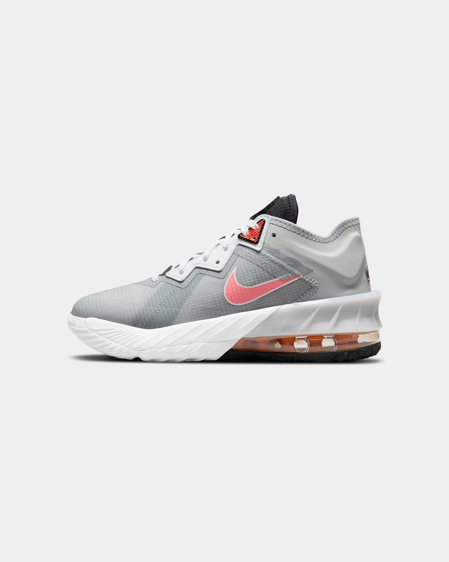 Kid's LeBron 18 Low (GS) 'Bugs vs Marvin' Light Smoke Grey Ventilated Collar Design