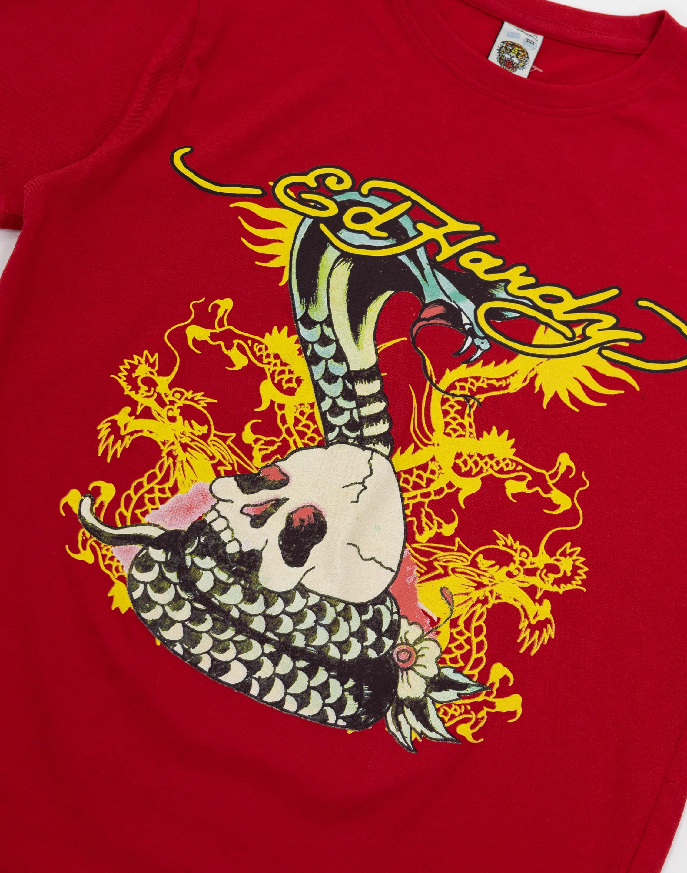 Ed Hardy Cobra Skull Tee Grade-School most dangerous Sturdy Lacing System