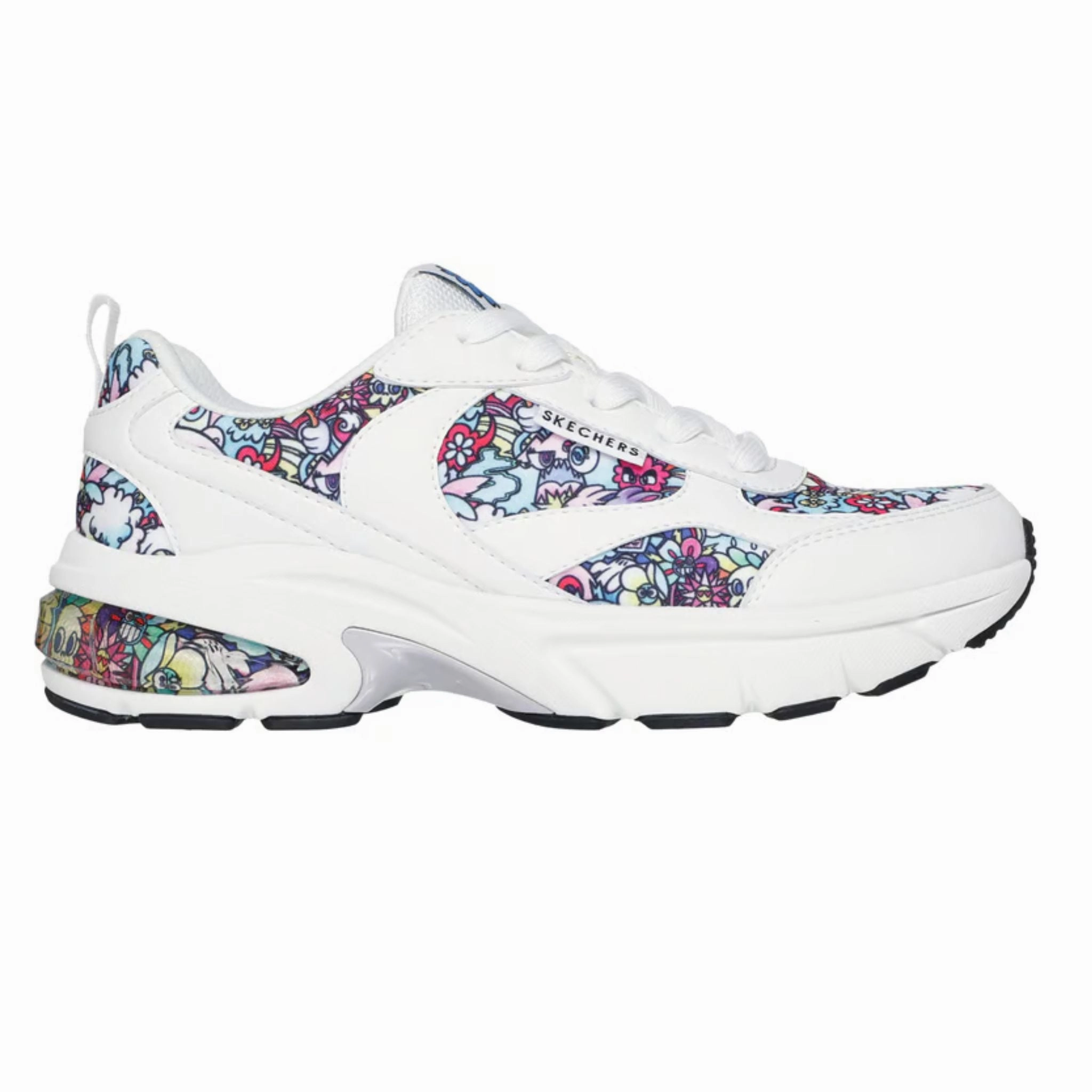Skechers Women's 177902 Shadow- Vexx Doodles White Multi Casual Shoes Step Focus
