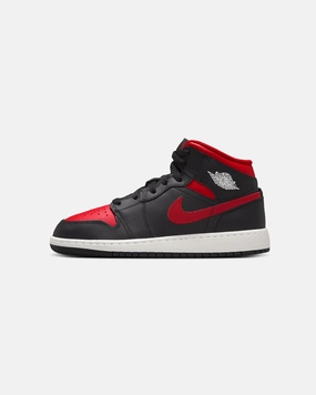 Jordan Kids' Air Jordan 1 Mid (GS) Black/Varsity Red Elite Design