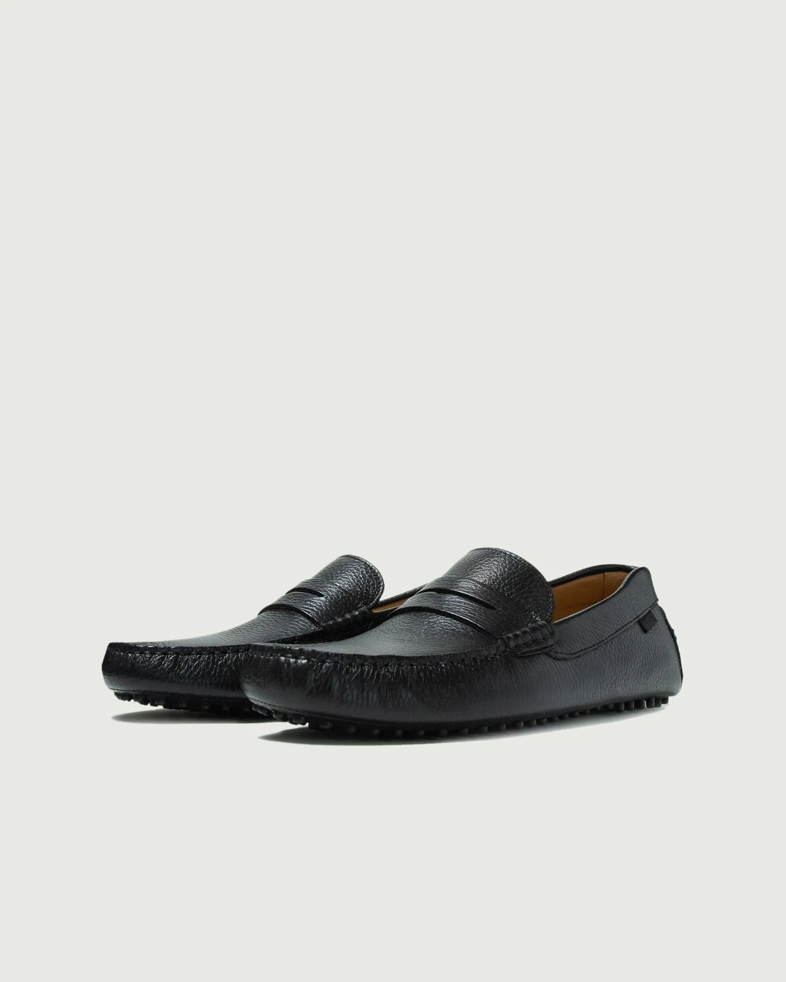 Driver | Black Pebbled Practical Everyday Shoes