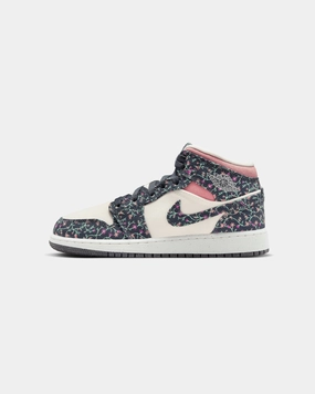 Urban Athletic simple design Jordan Kids' Air Jordan 1 Mid SE "Floral" (GS) Anthracite