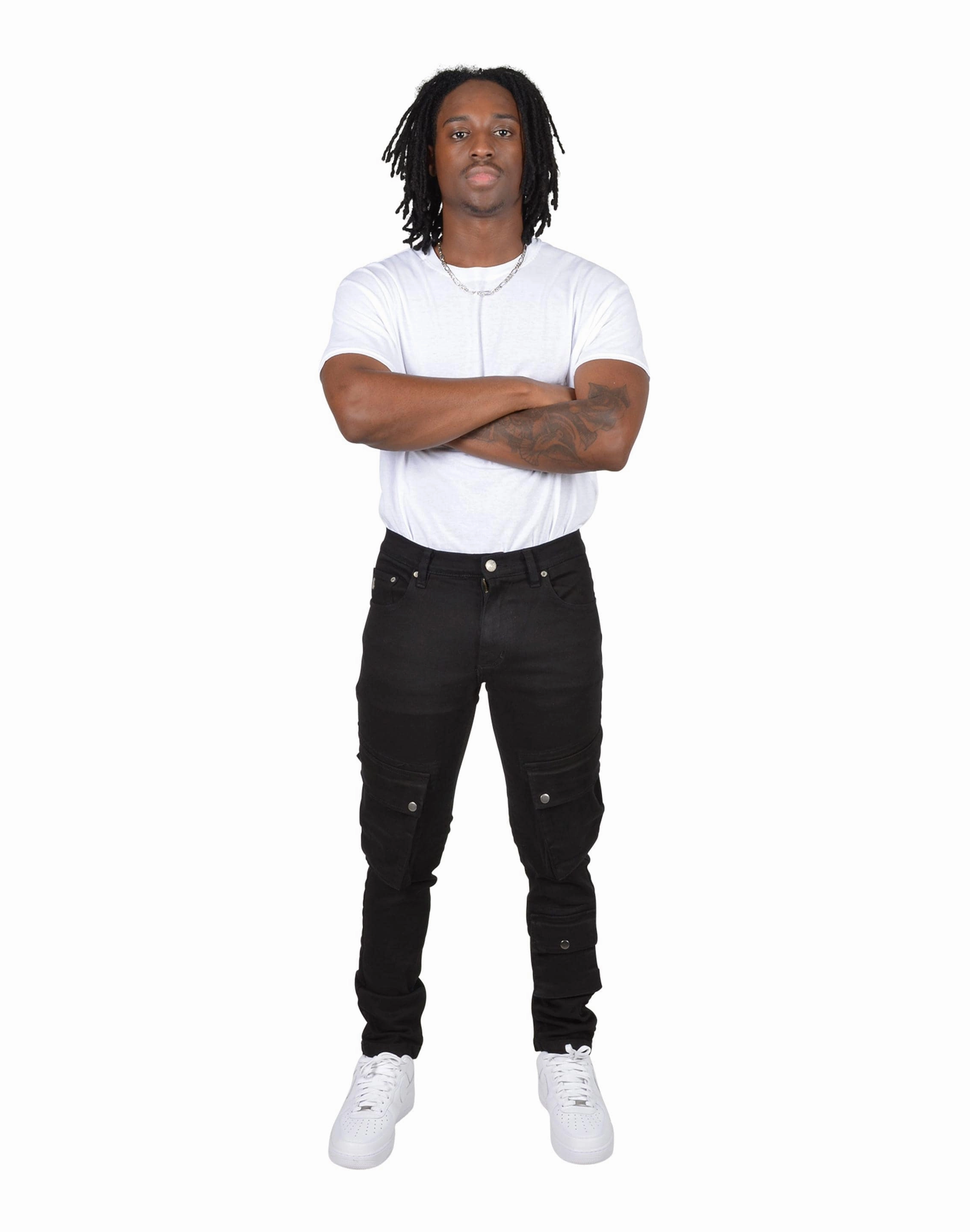 Grindhouse Side Cargo Multi Pocket Denim Jeans cross - trainers' versatility Sturdy Construction