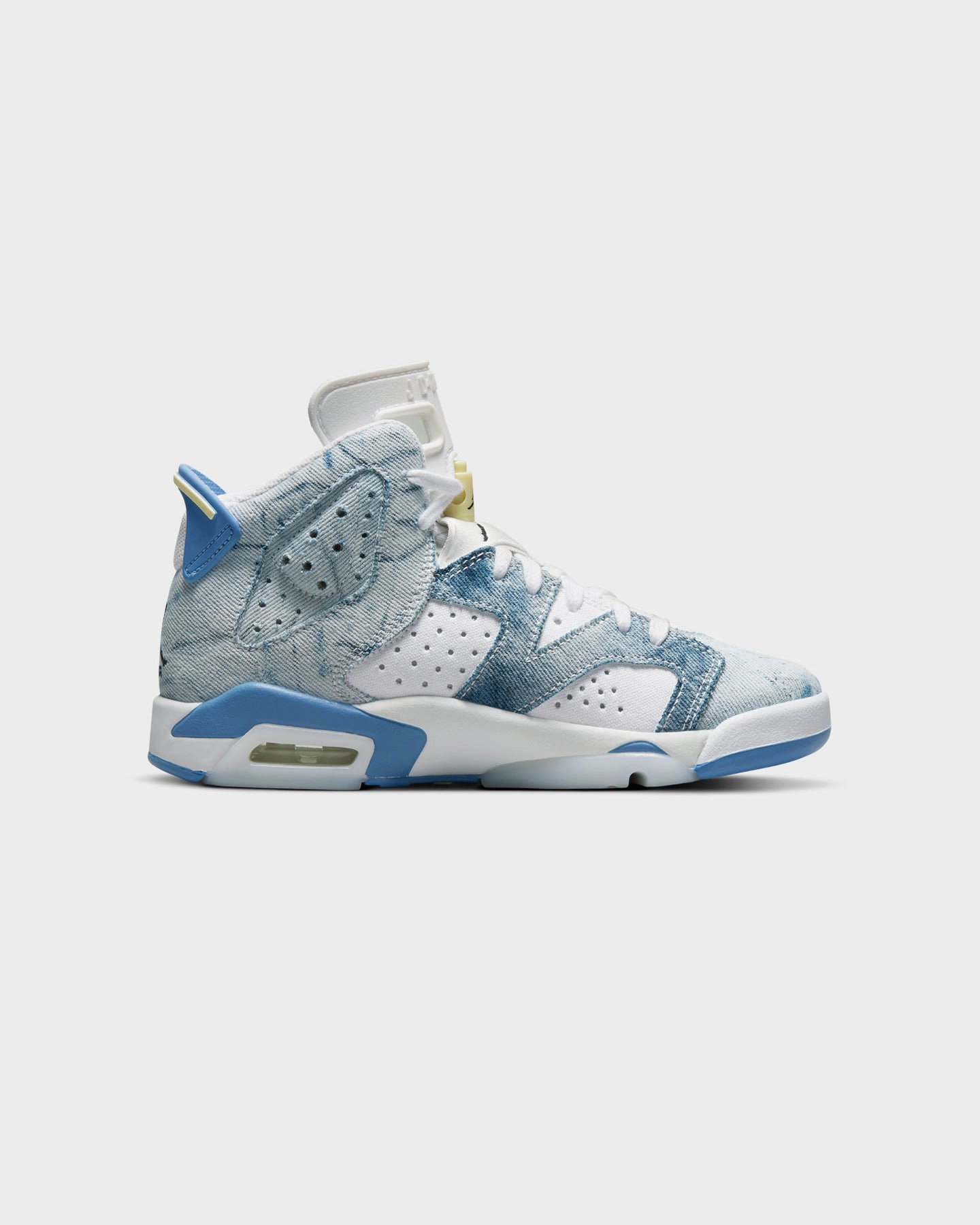 Jordan Kid's Air Jordan 6 Retro (GS) "Washed Denim" White/Dutch Blue ReinforcedToe Clean Edge