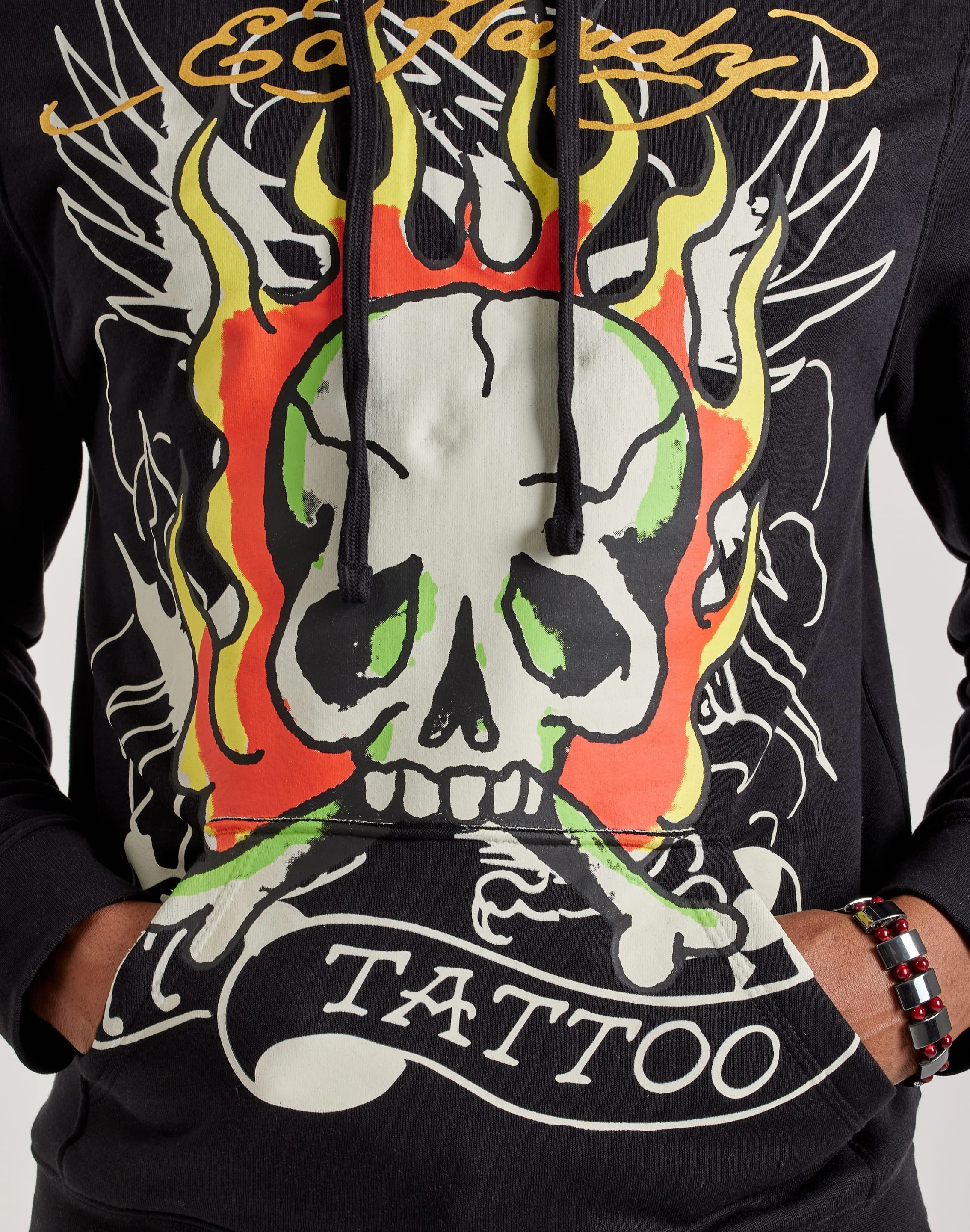 Elevated arch Ed Hardy Fire Skull Hoodie