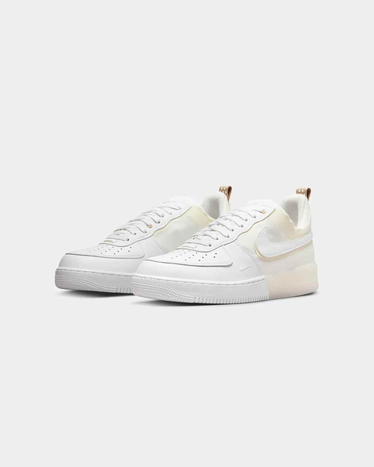 Nike Air Force 1 React White/White mid - top least waterproof
