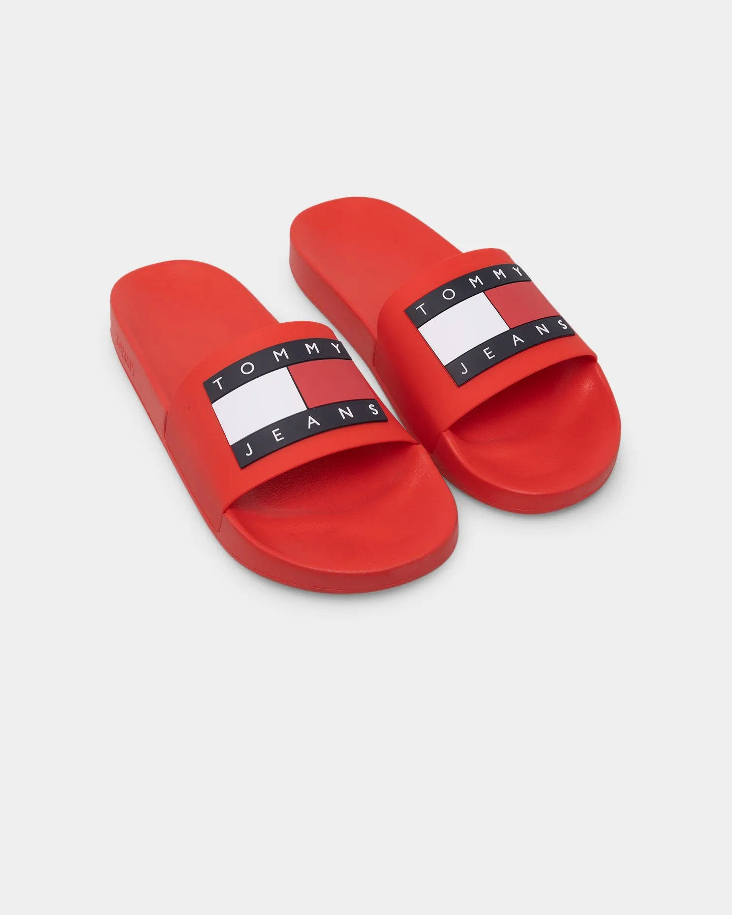 balance improvement Authentic Tommy Jeans Essential Contoured Pool Slides Deep Crimson