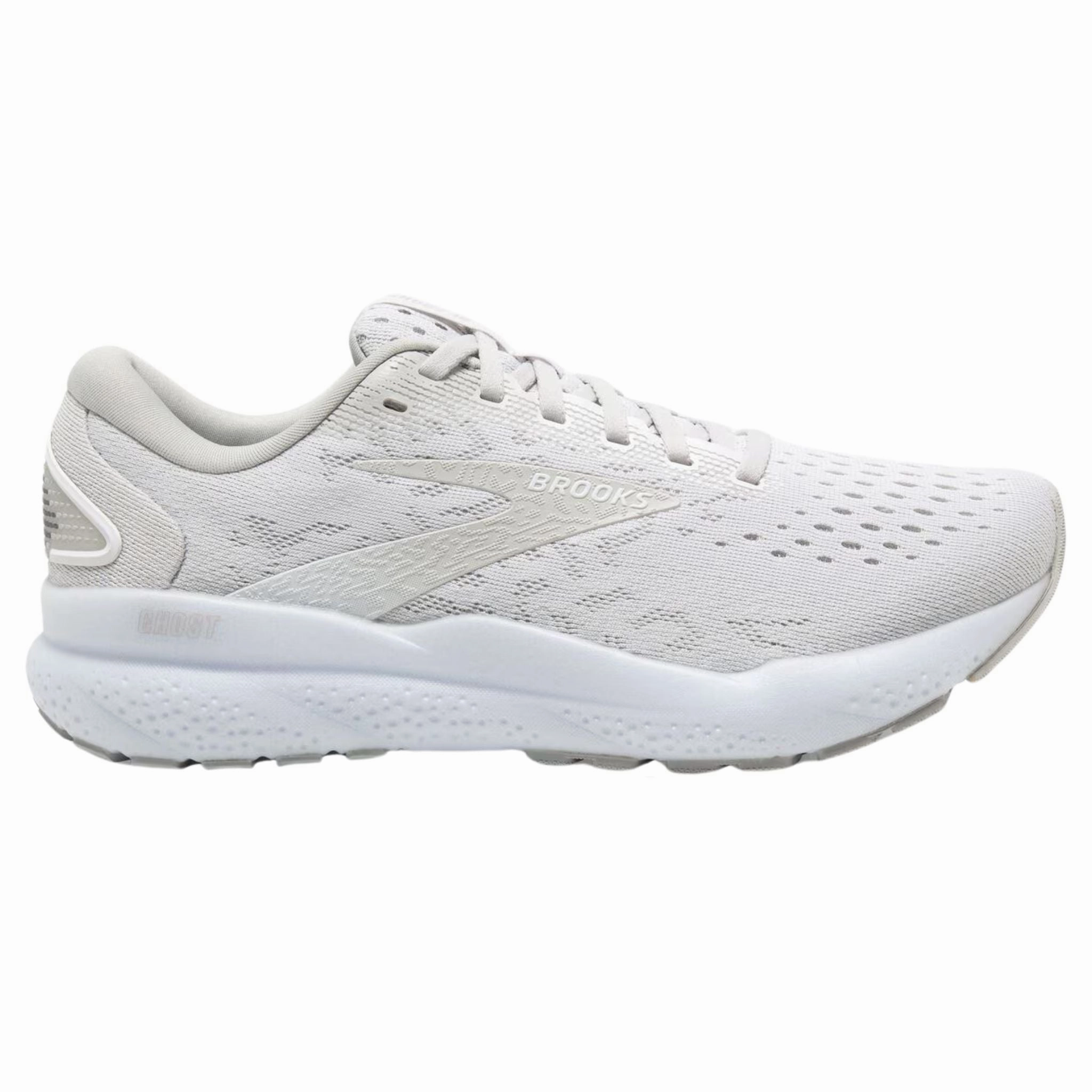 Brooks Women's 120407 151 Ghost 16 White White Grey Cushion Support Running Shoes Ultra Responsive Foam