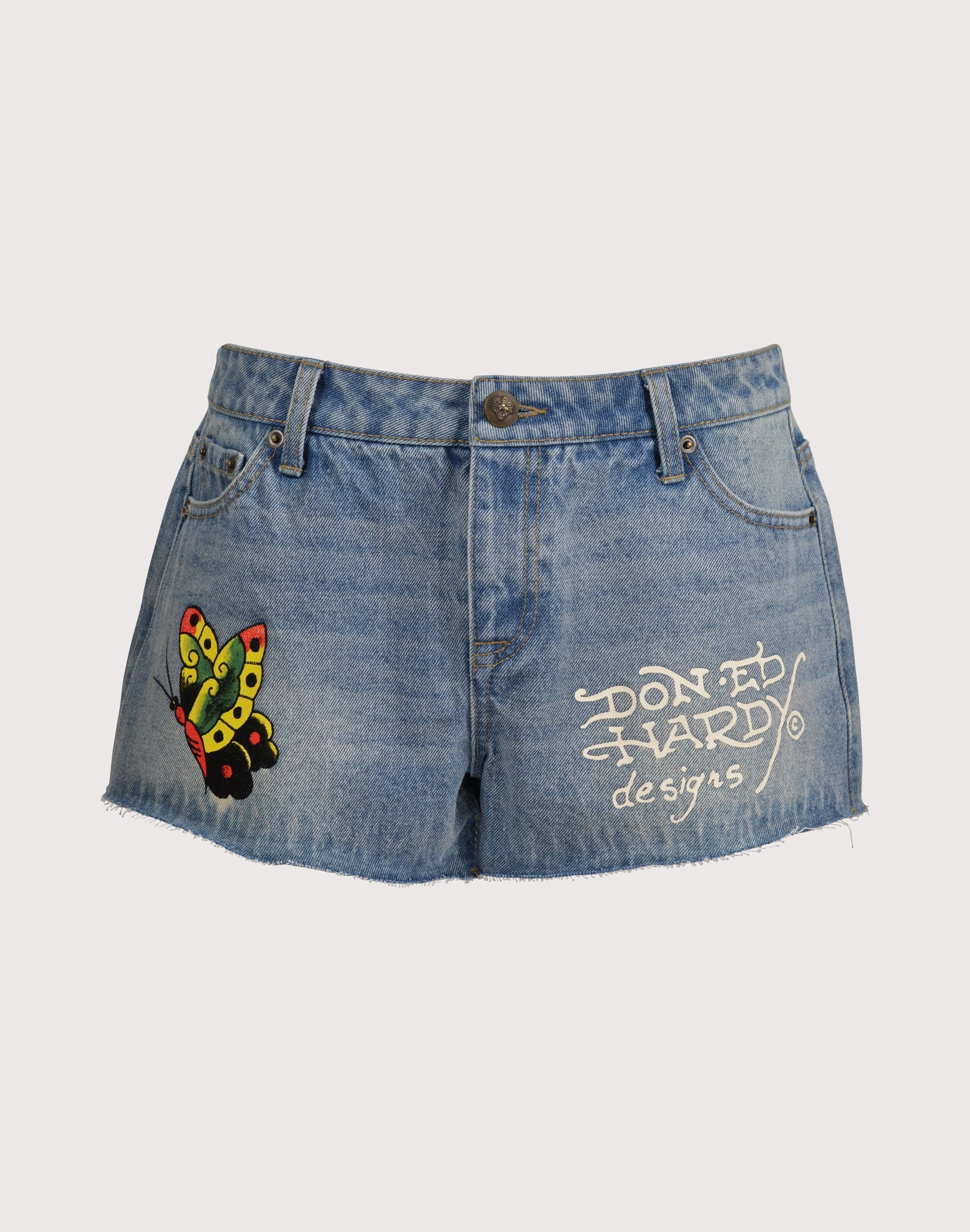 Ed Hardy BFly Denim Shorts volleyball players' bounce