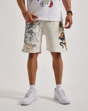 Ed Hardy Panther Snake Fleece Shorts Enhanced Traction