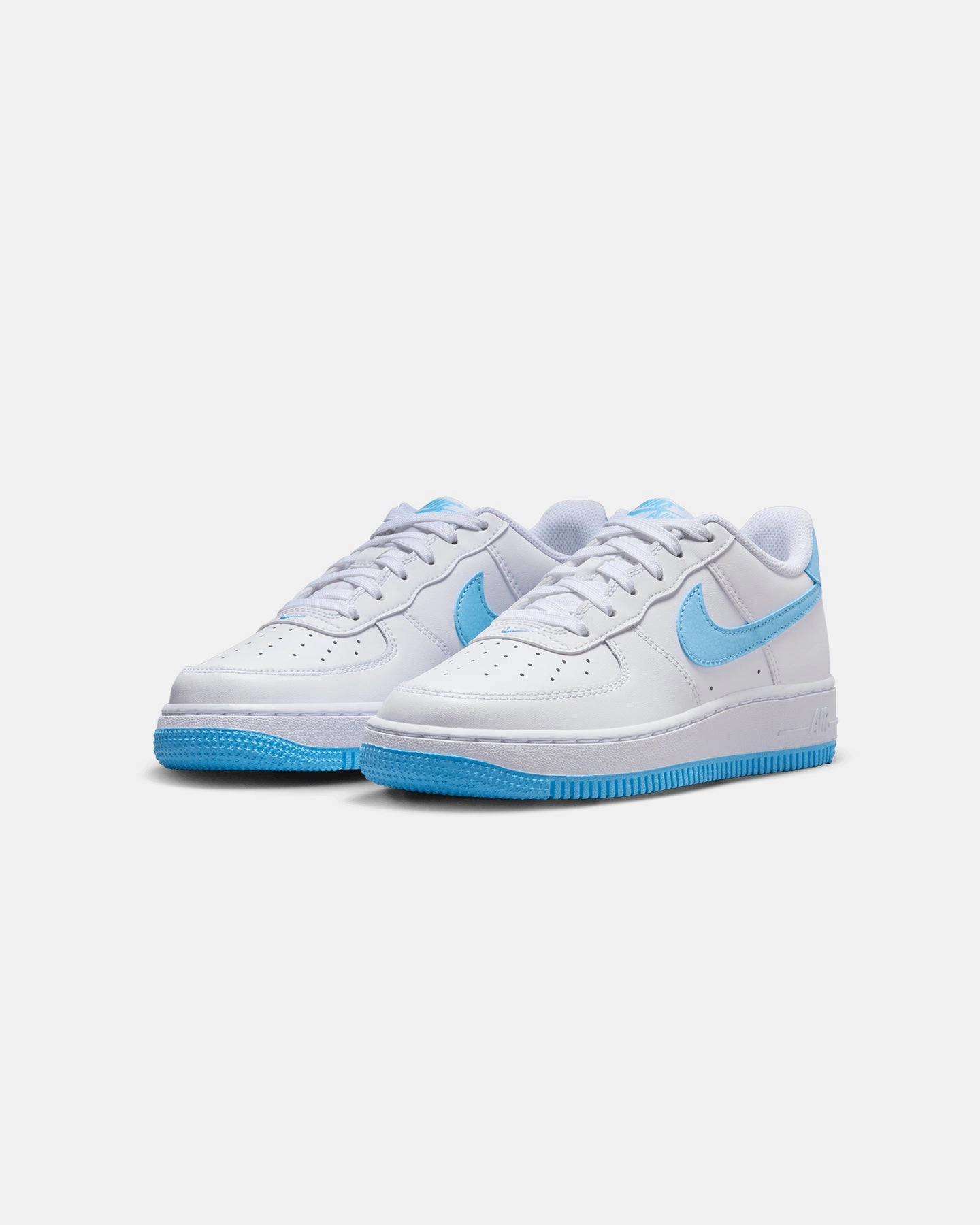 Low Cut Nike Kids' Air Force 1 (GS) White/Aquarius Blue