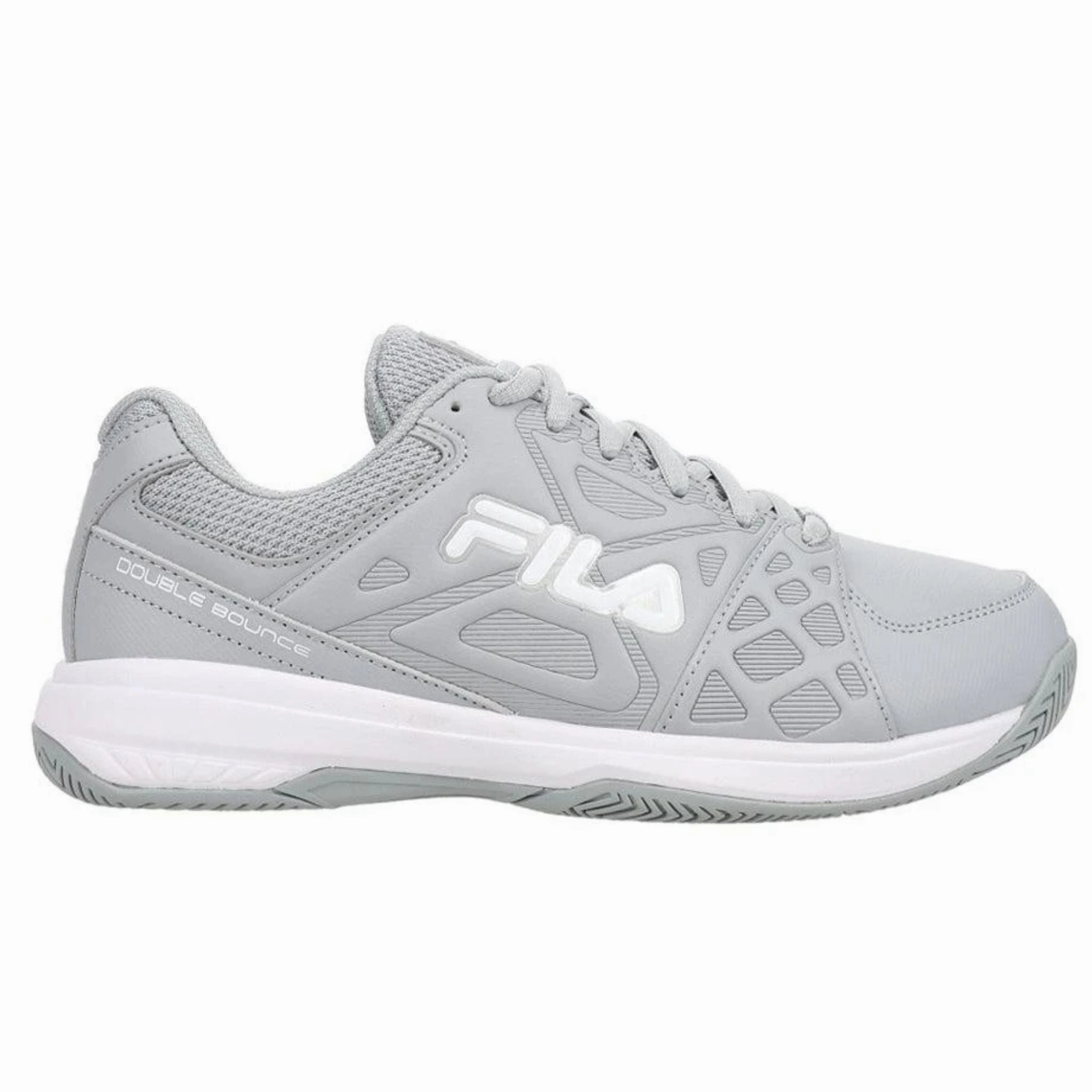 Memory Foam Footbed Responsive foam Fila Women's 5PM01803 071 Double Bounce 3 Gray White Silver Pickleball Shoes