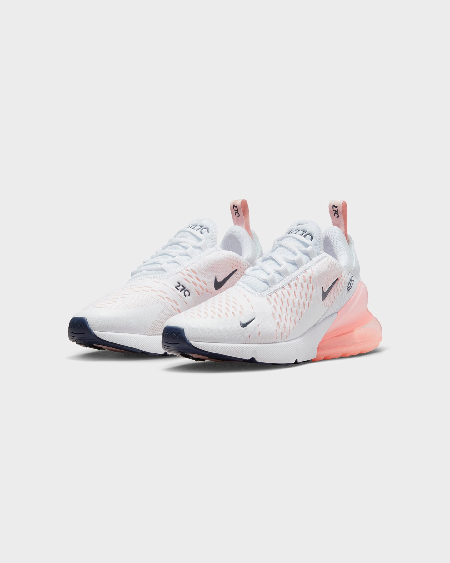 Nike Women's Air Max 270 White/Midnight Navy-Atmosphere clog