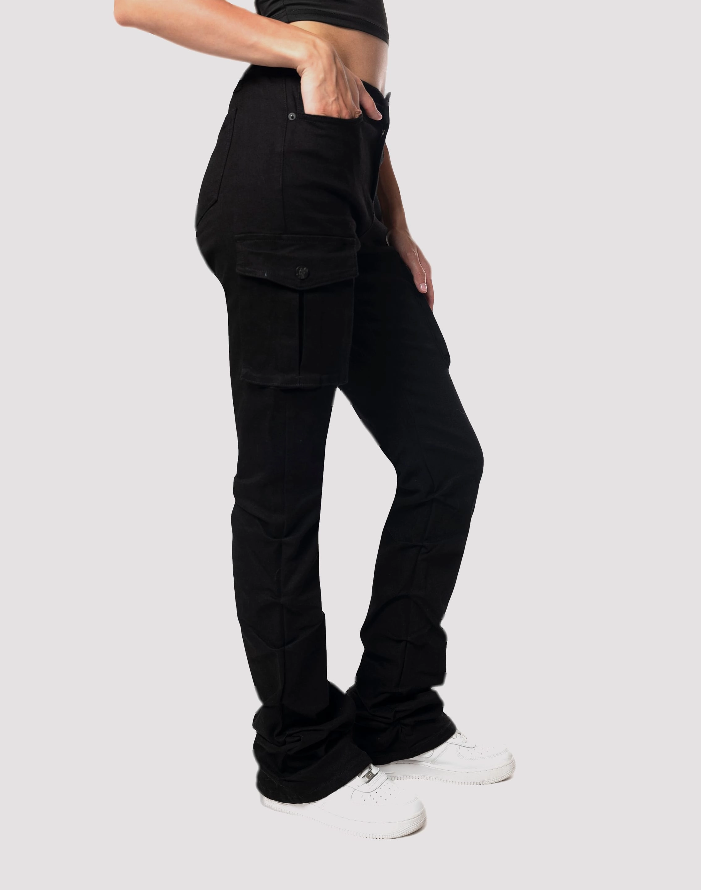 Grindhouse Twill Black Pants Glam silhouette