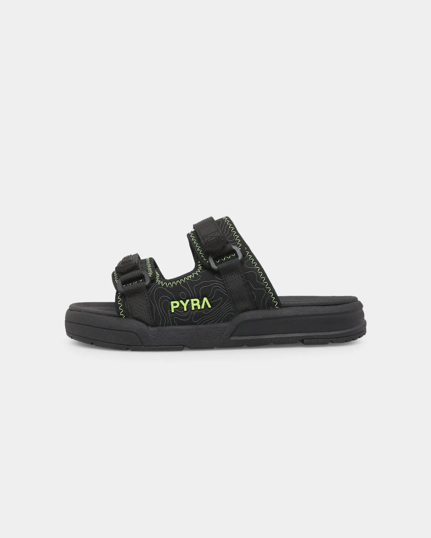 Seichi X PYRA Sandoru Ni Slides Black/Volt Supportive
