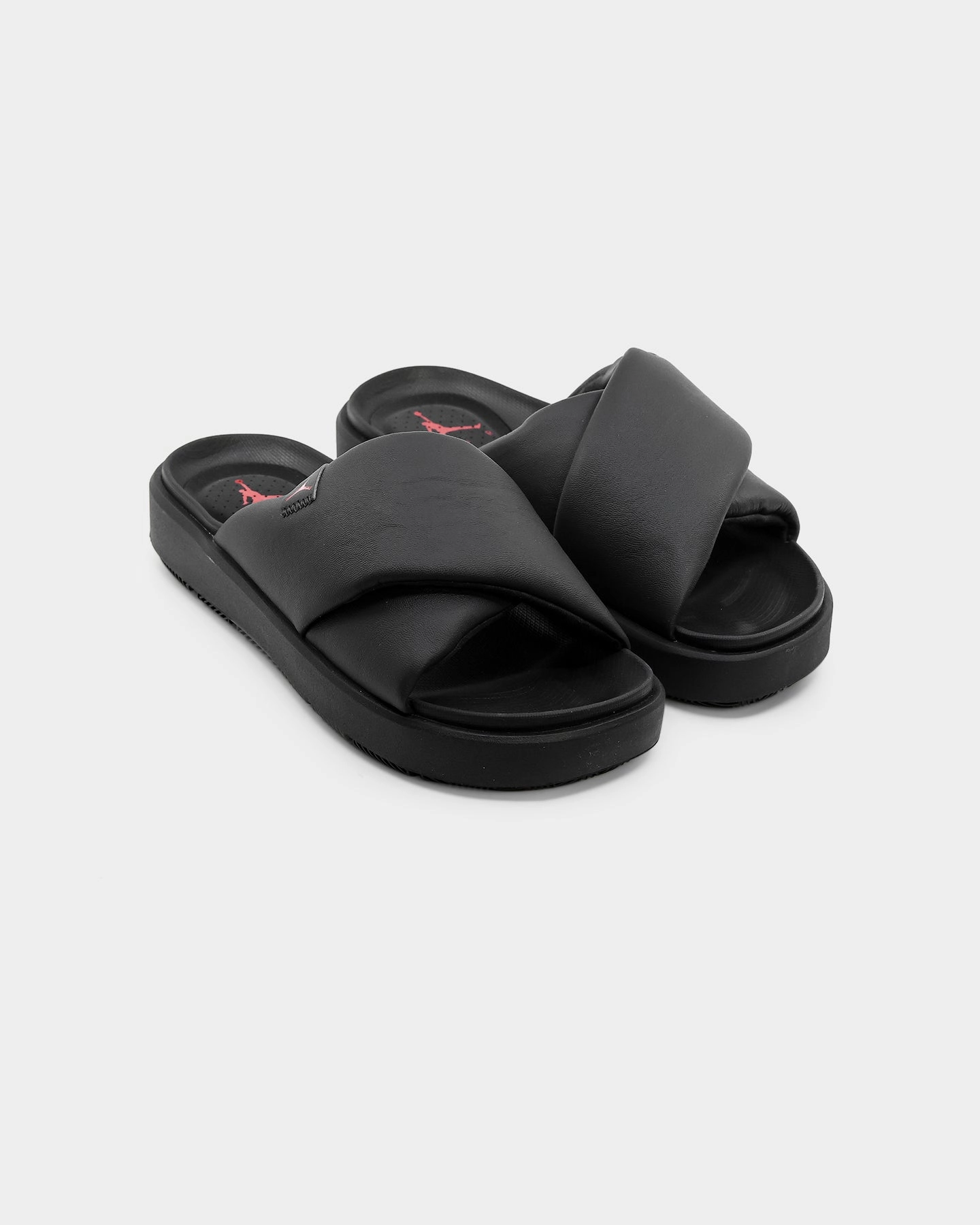 anti - slip outsole Durable arch Jordan Women's Jordan Sophia Slides Off Noir/Black-Fire-Red