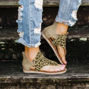 Vibration Damping Pad Reinforced Heel Cup 2020 Top seller - Women sandals Leopard Pattern Large Size Rome Sandals Women's Anti-slip Hot Selling Wedges Summer shoes